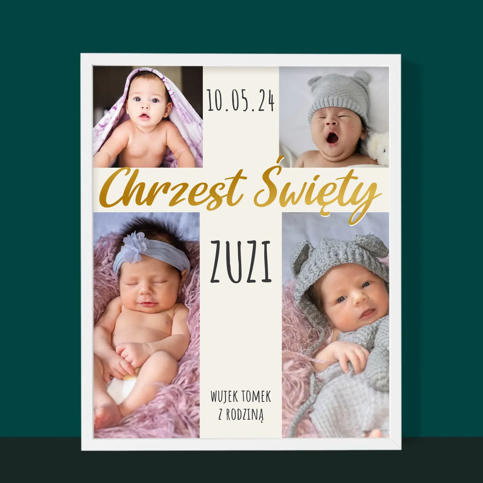Fotokolaż: Chrzest Święty Krzyż - Wydruk Obramowany - Image 10