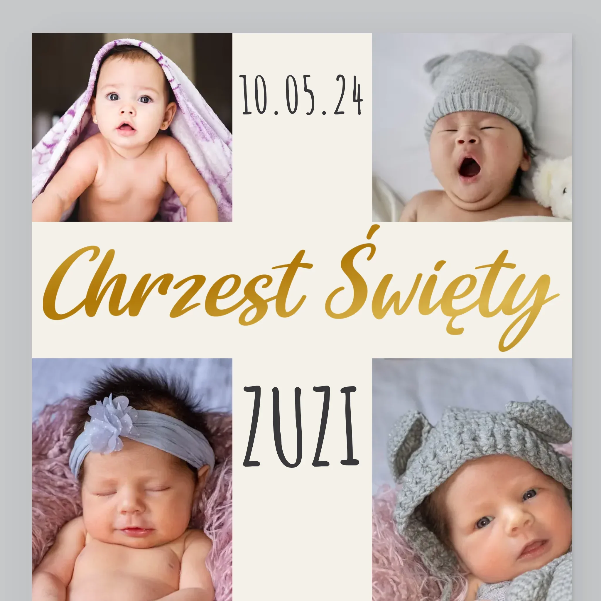 Fotokolaż: Chrzest Święty Krzyż - Wydruk Obramowany - Image 2
