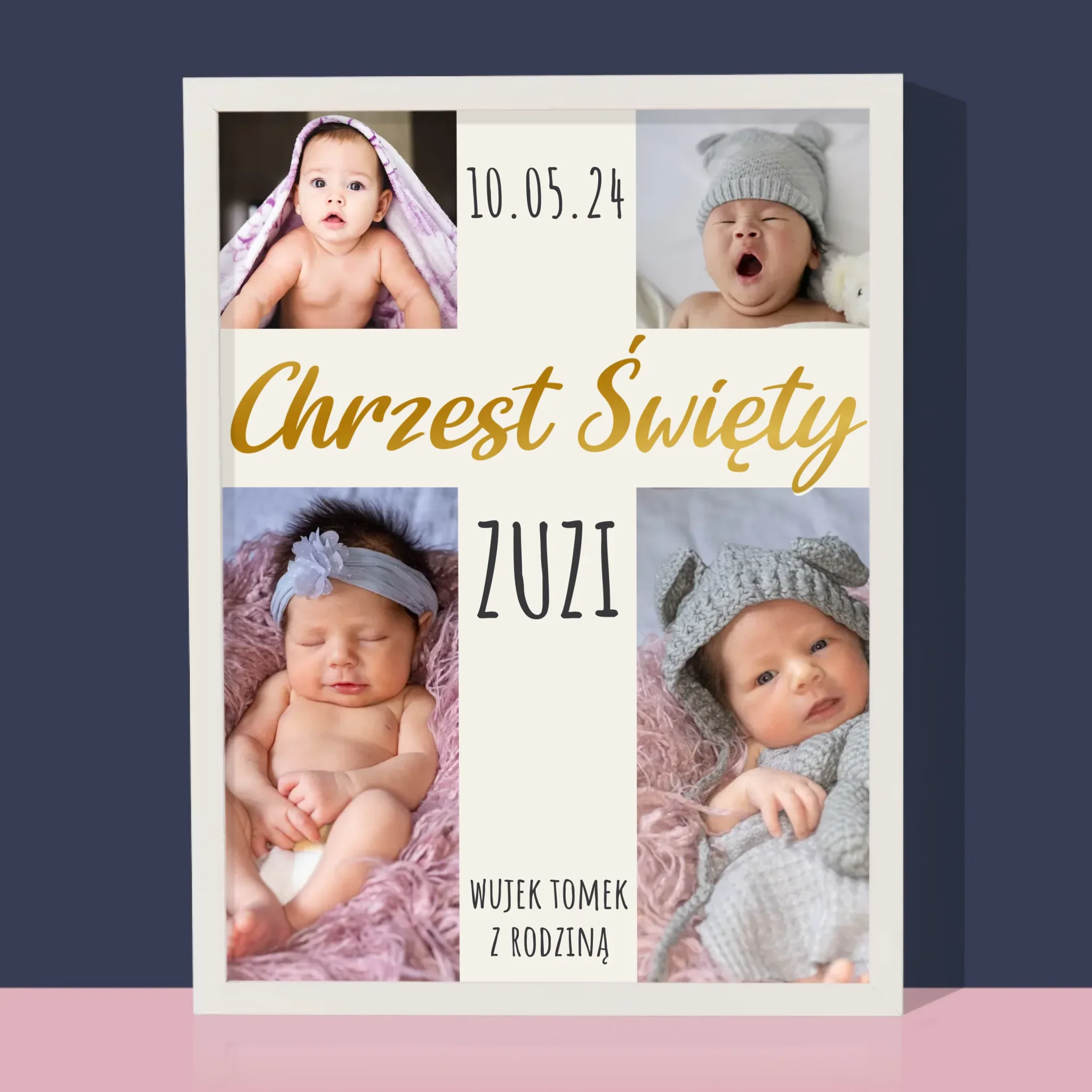 Fotokolaż: Chrzest Święty Krzyż - Wydruk Obramowany - Image 8