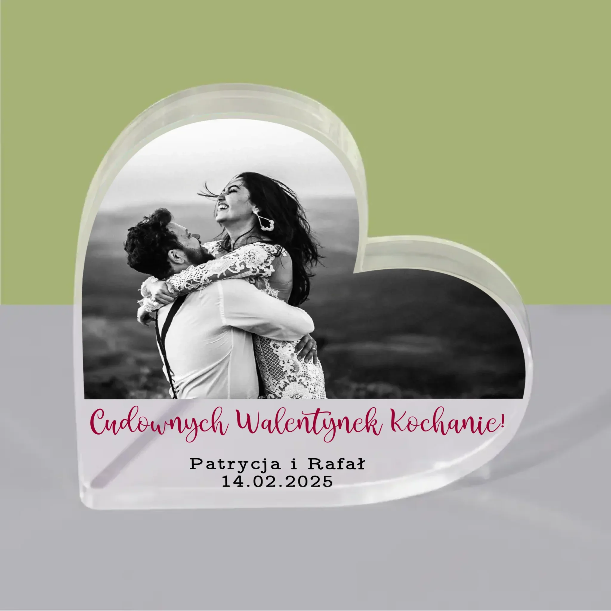 Fotokolaż: Cudownych Walentynek - Blok Akrylowy Serce - Image 4