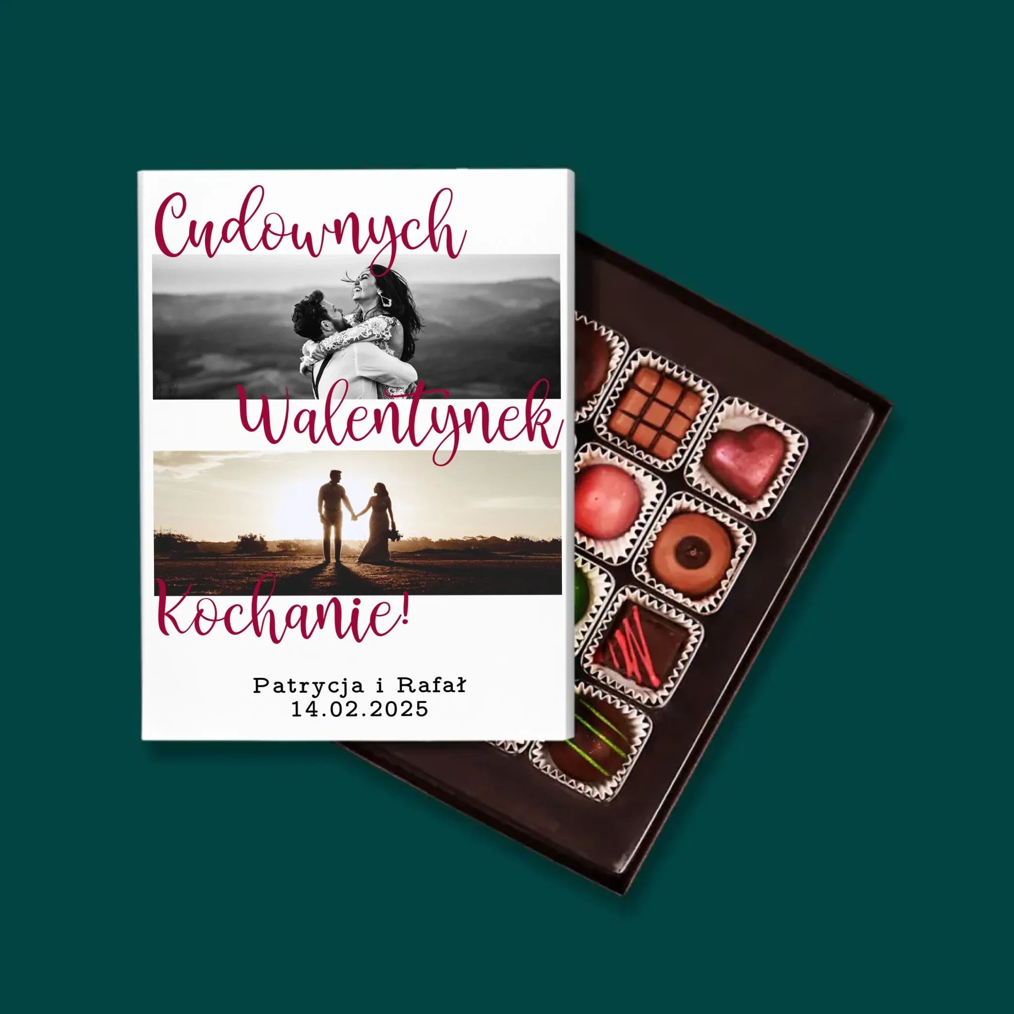 Fotokolaż: Cudownych Walentynek - Personalizowane Praliny