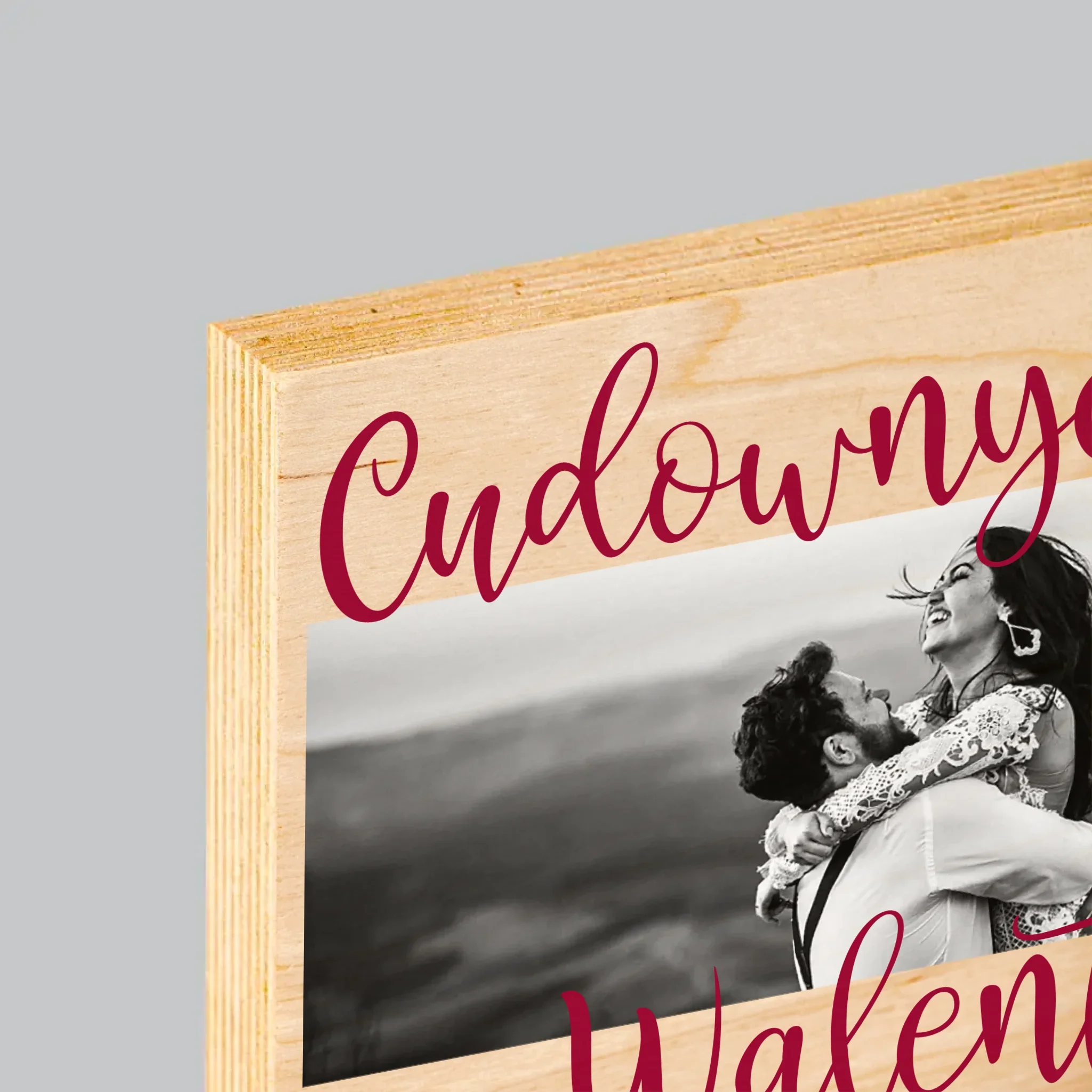 Fotokolaż: Cudownych Walentynek - Wydruk Na Drewnie - Image 4