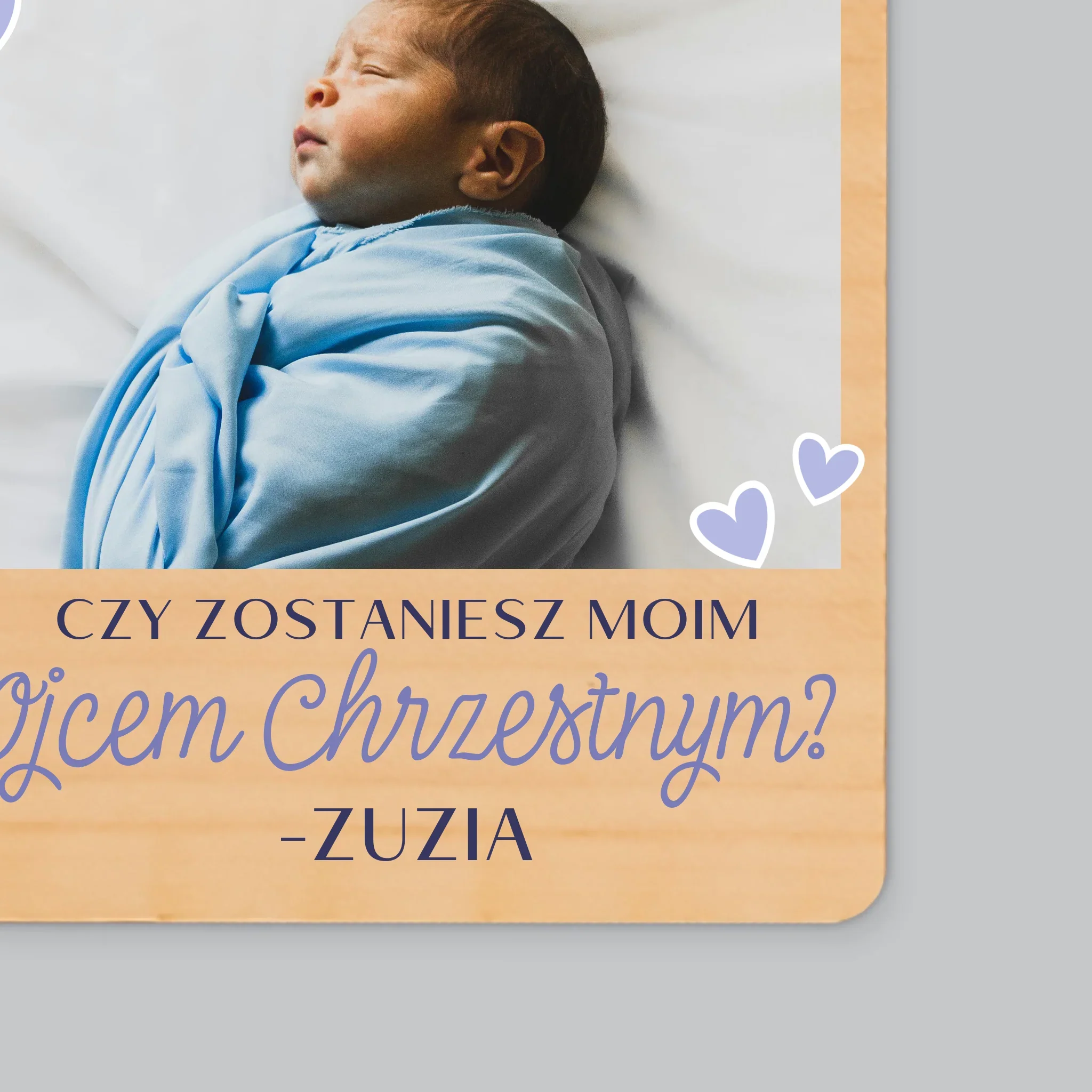 Fotokolaż: Czy Zostaniesz Moim Chrzestnym - Magnes Drewniany - Image 2