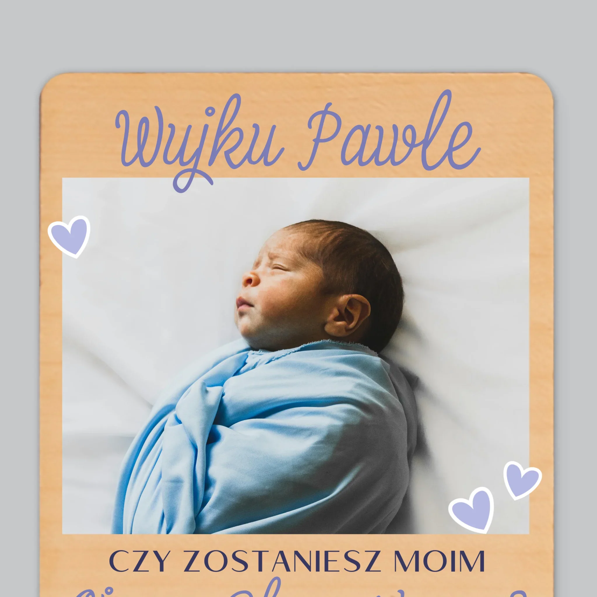 Fotokolaż: Czy Zostaniesz Moim Chrzestnym - Magnes Drewniany - Image 4