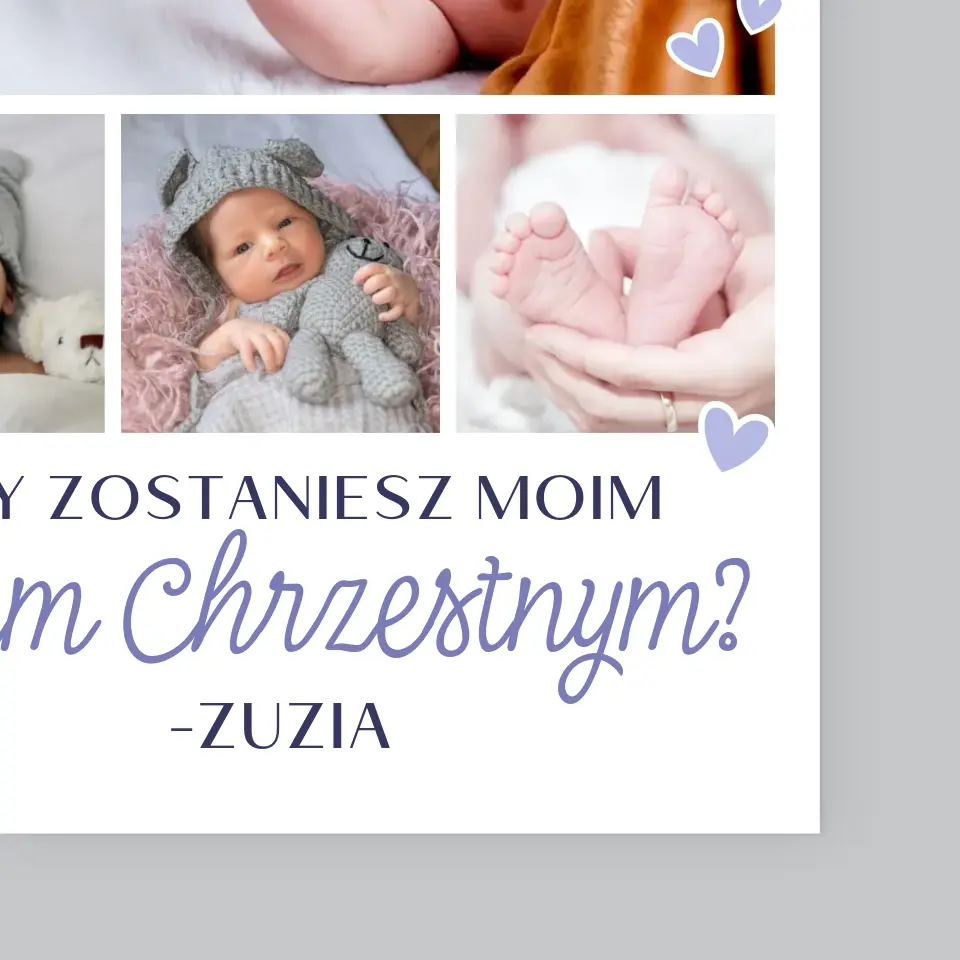 Fotokolaż: Czy Zostaniesz Moim Chrzestnym - Wydruk Obramowany - Image 4