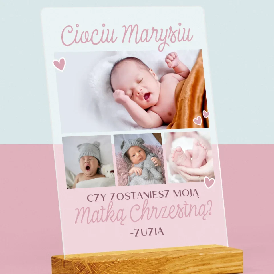 Fotokolaż: Czy Zostaniesz Moją Chrzestną - Wydruk Na Szkle Akrylowym - Image 2