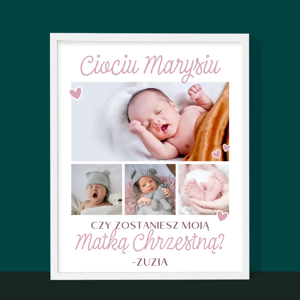 Fotokolaż: Czy Zostaniesz Moją Chrzestną - Wydruk Obramowany - Image 10
