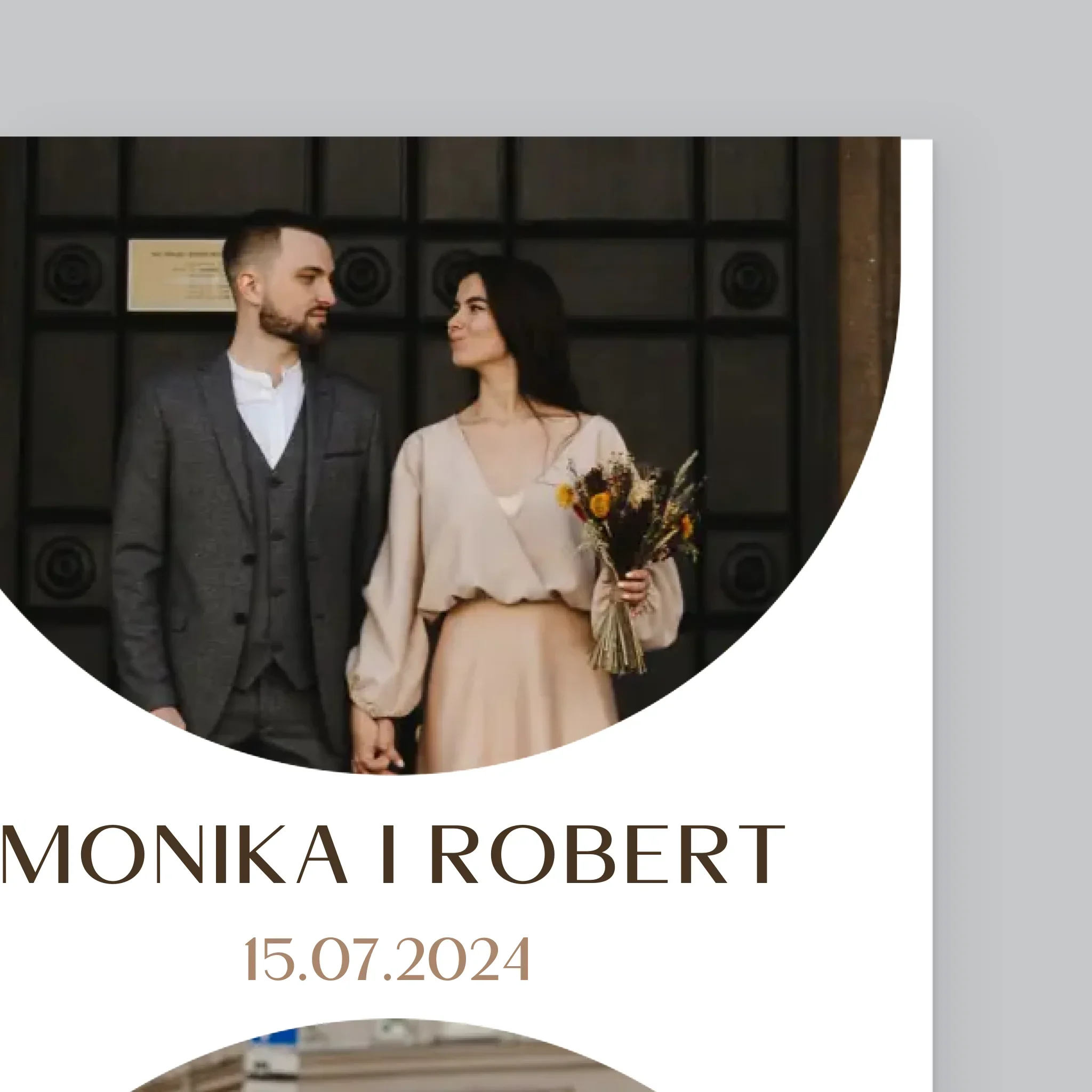 Fotokolaż: Data Ślubu - Wydruk Obramowany - Image 3