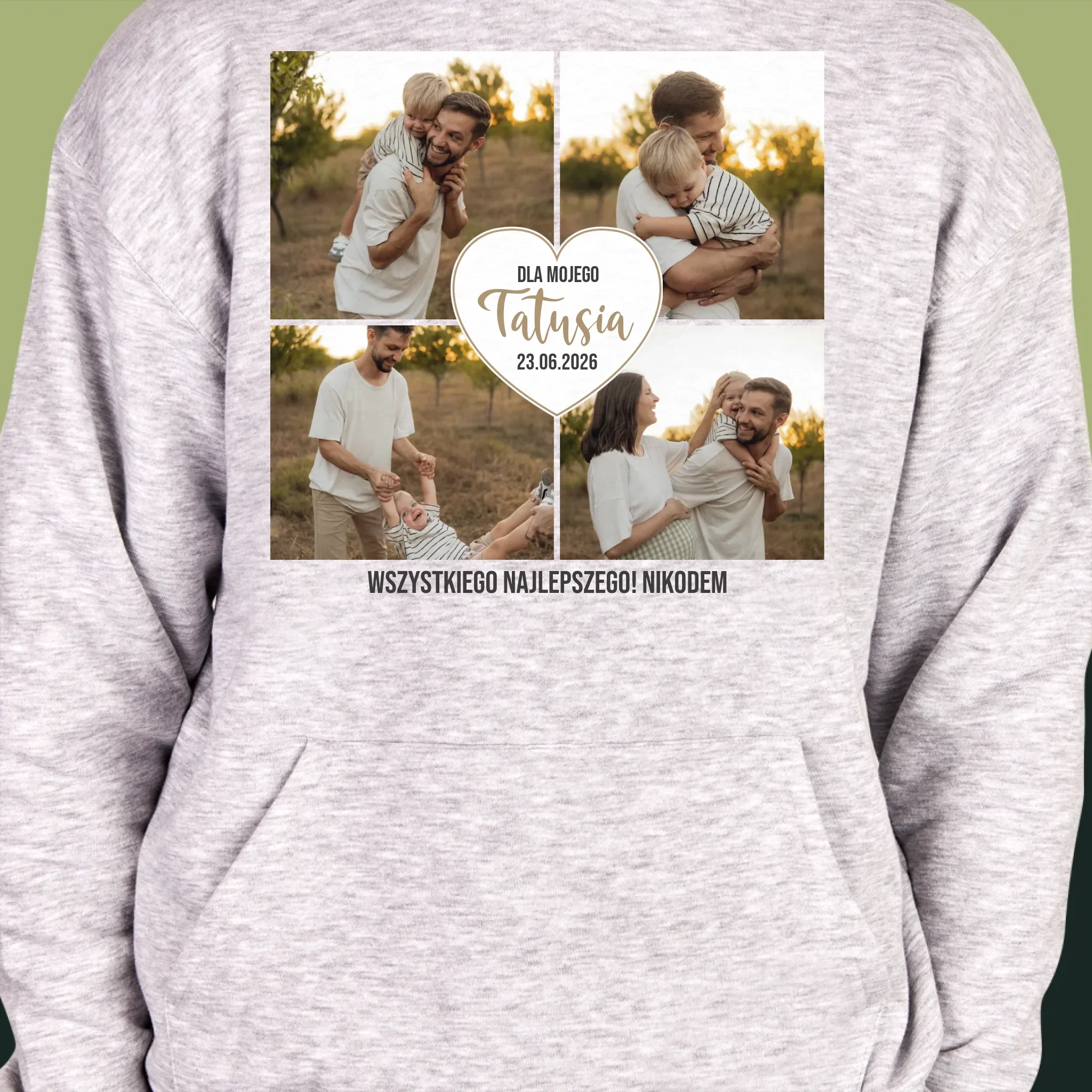 Fotokolaż: Dla Mojego Tatusia - Bluza Męska z Kapturem - Image 6