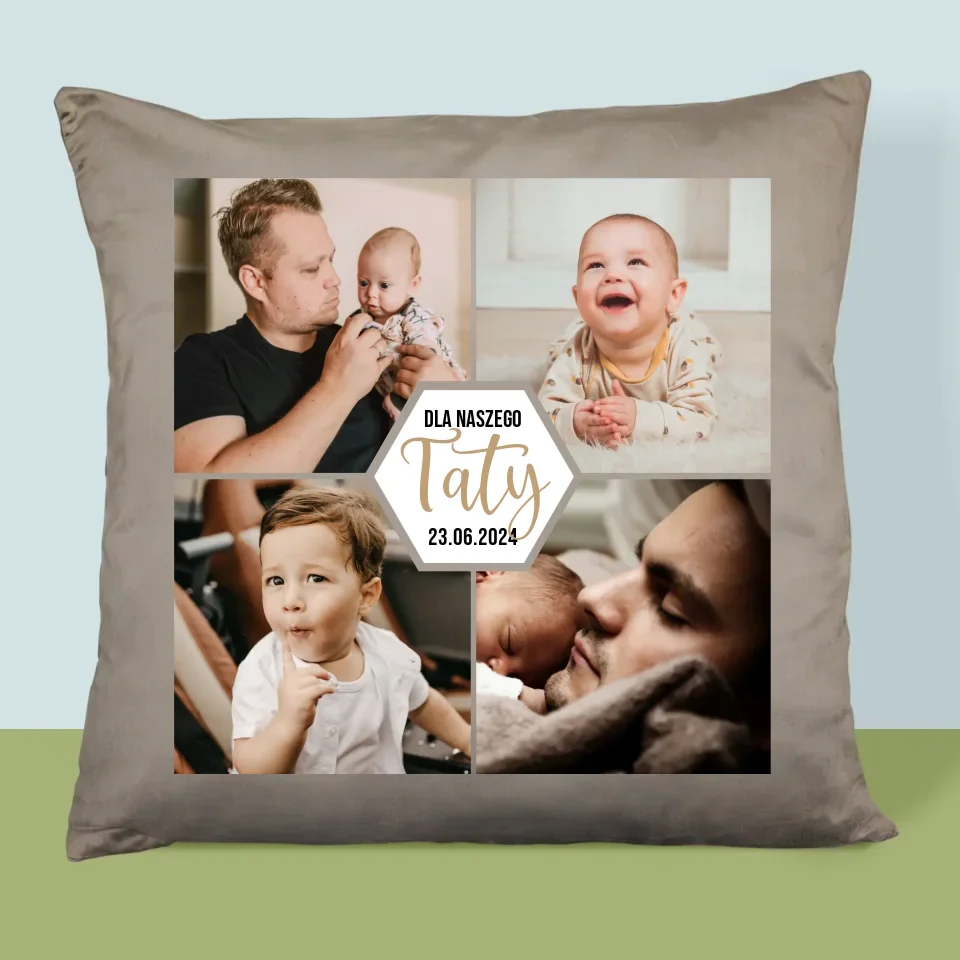 Fotokolaż: Dla Naszego Taty - Personalizowana Poduszka - Image 3