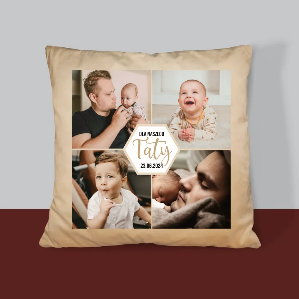 Fotokolaż: Dla Naszego Taty - Personalizowana Poduszka - Image 4