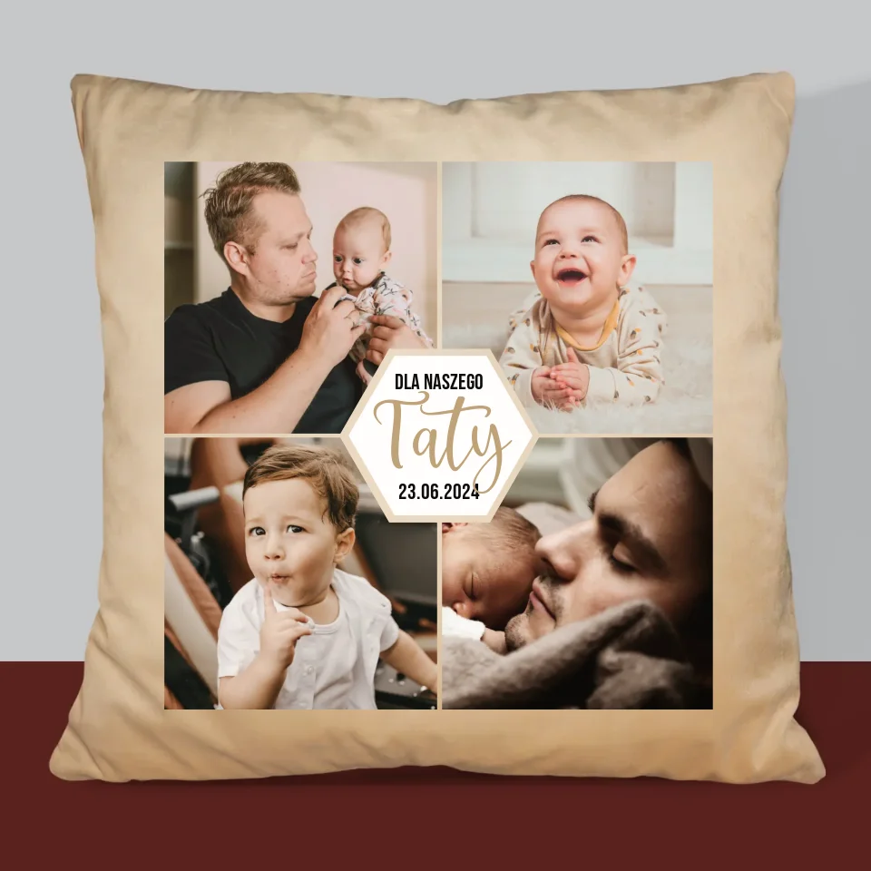 Fotokolaż: Dla Naszego Taty - Personalizowana Poduszka - Image 6