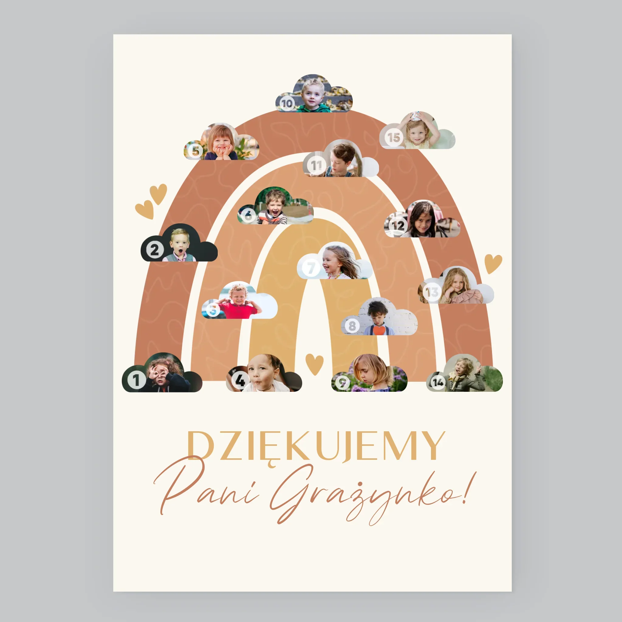 Fotokolaż: Dla Nauczyciela Tęcza - Wydruk Obramowany