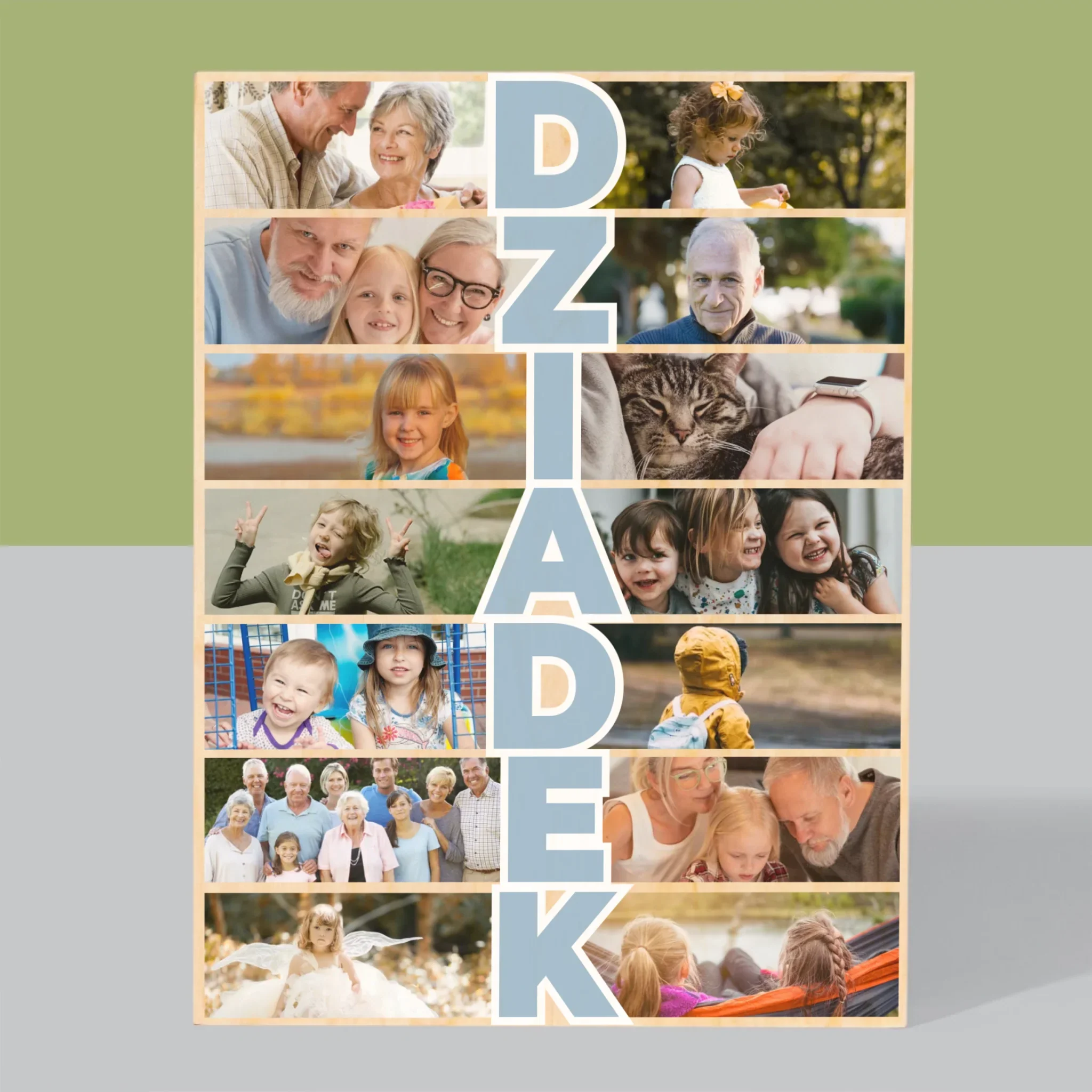 Fotokolaż: Dziadek - Wydruk Na Drewnie - Image 3