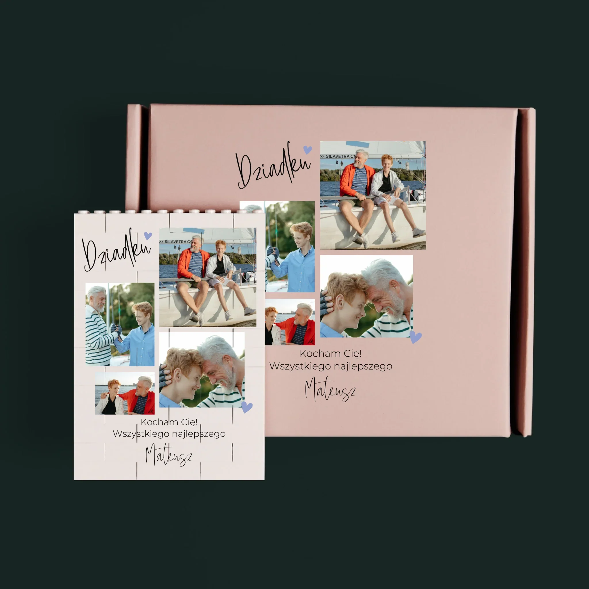 Fotokolaż: Dziadku Kocham Cię - Klocki LEGO z Nadrukiem - Image 3