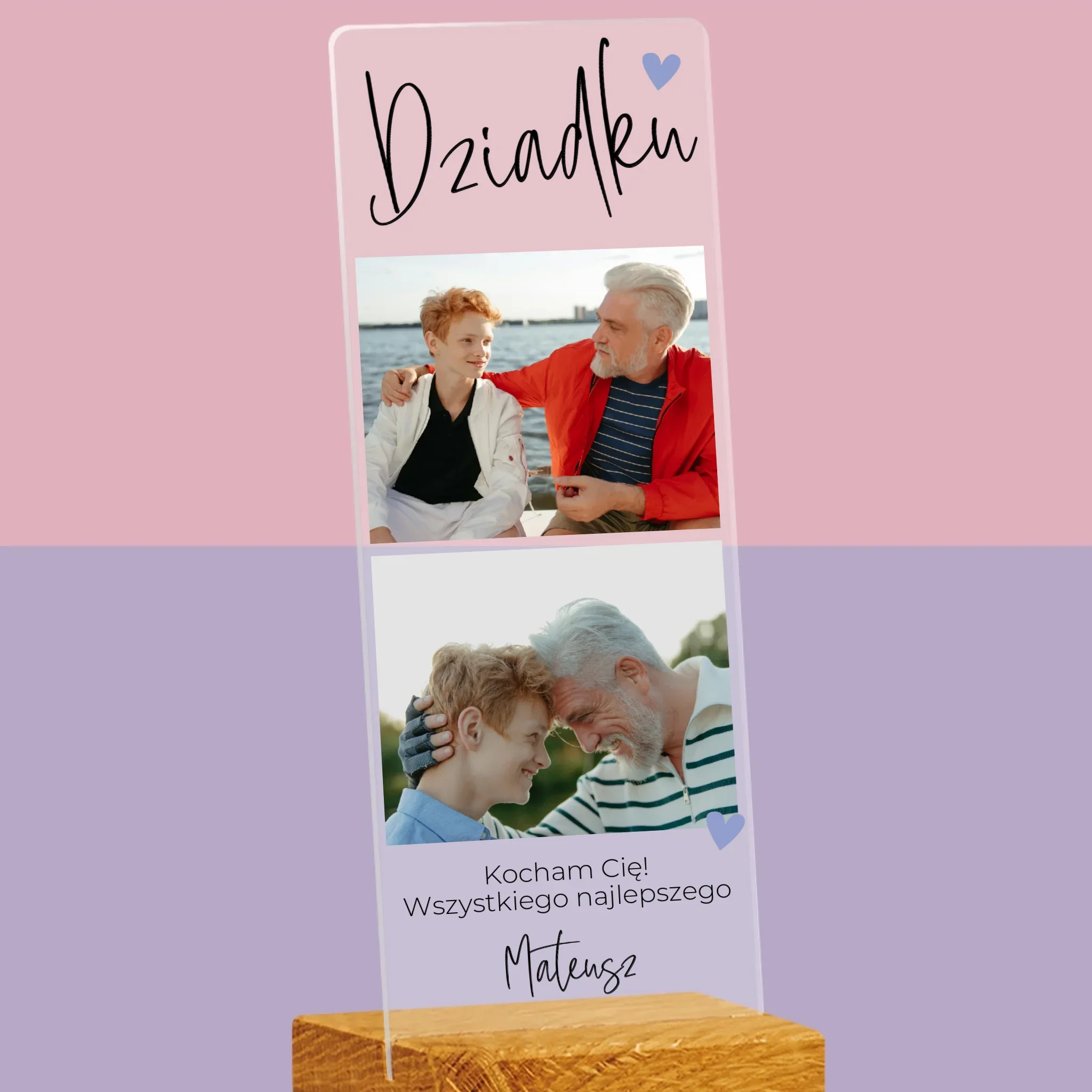 Fotokolaż: Dziadku Kocham Cię - Zdjęcie Na Szkle Akrylowym Fotobudka - Image 2