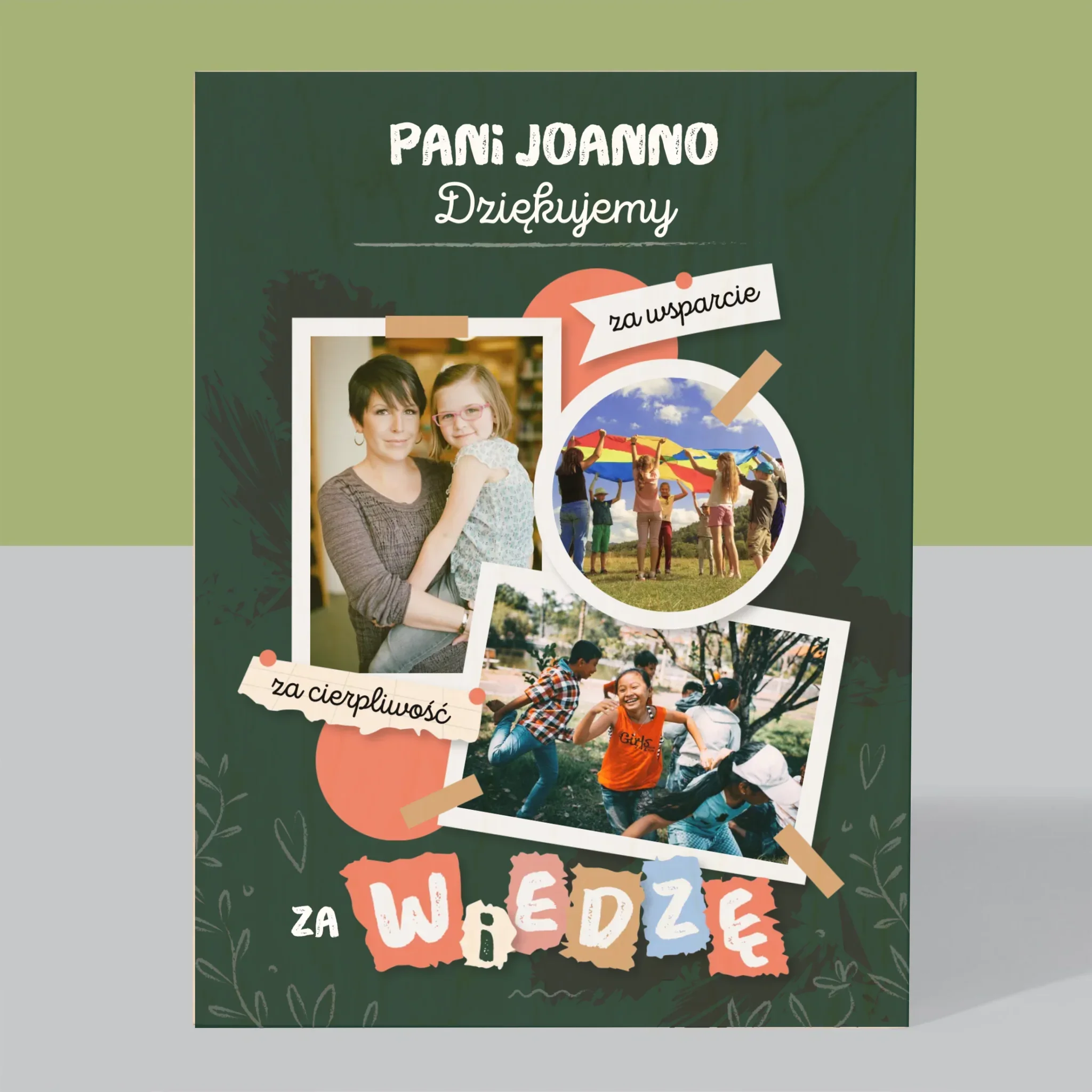 Fotokolaż: Dziękujemy Za Wiedzę - Wydruk Na Drewnie - Image 3