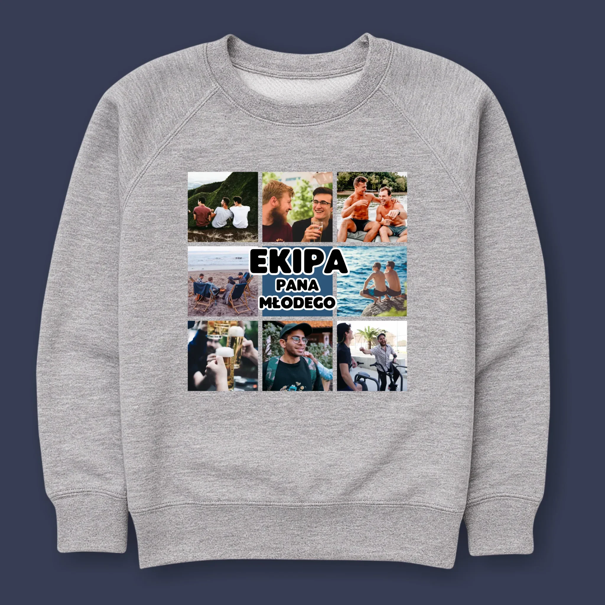 Fotokolaż: Ekipa Pana Młodego - Bluza Męska z Kapturem - Image 10