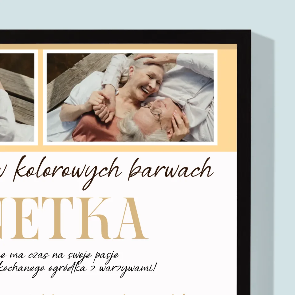 Fotokolaż: Emerytura w Kolorowych Barwach - Wydruk Obramowany 30X40 - Image 2