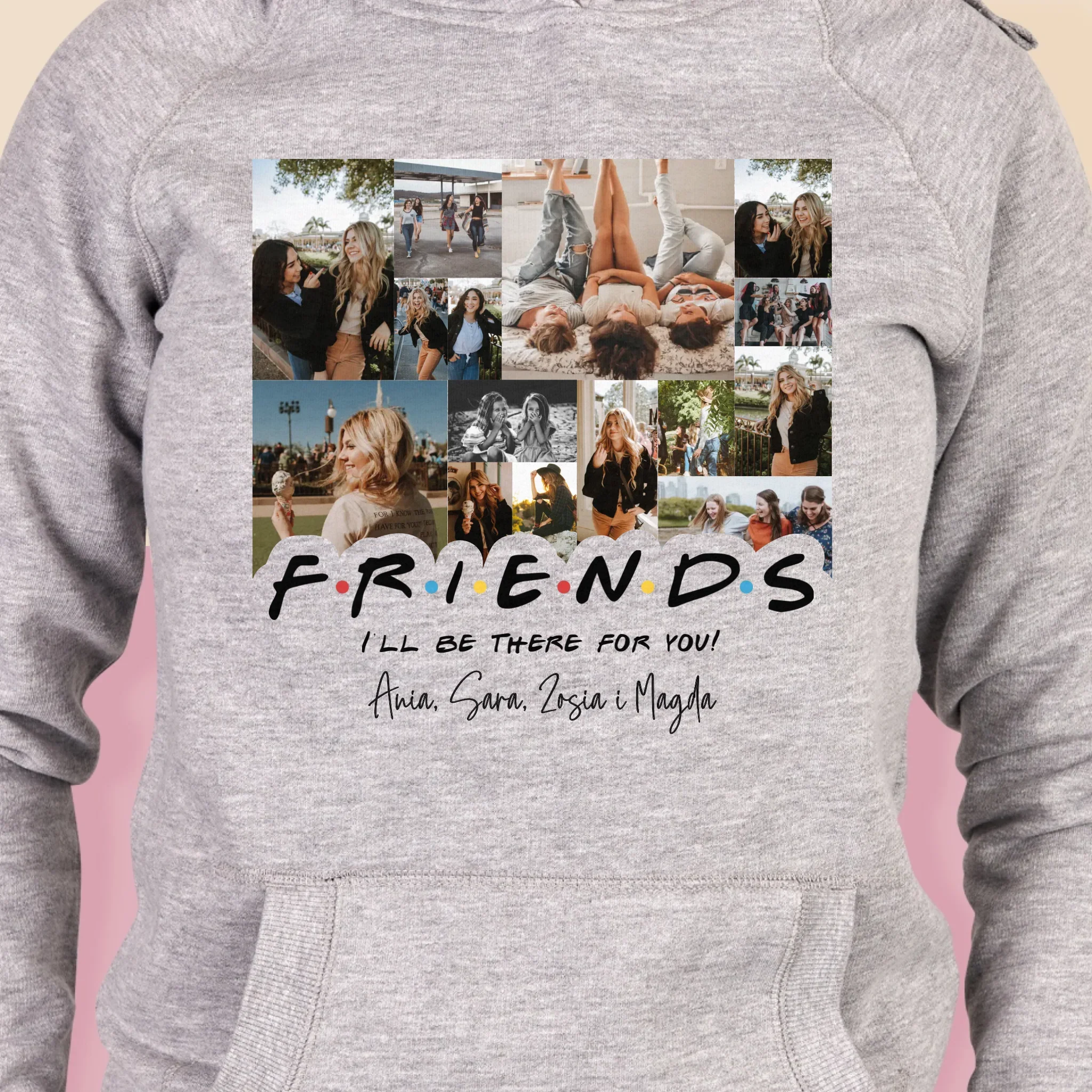 Fotokolaż: Friends - Bluza Damska z Kapturem - Image 2