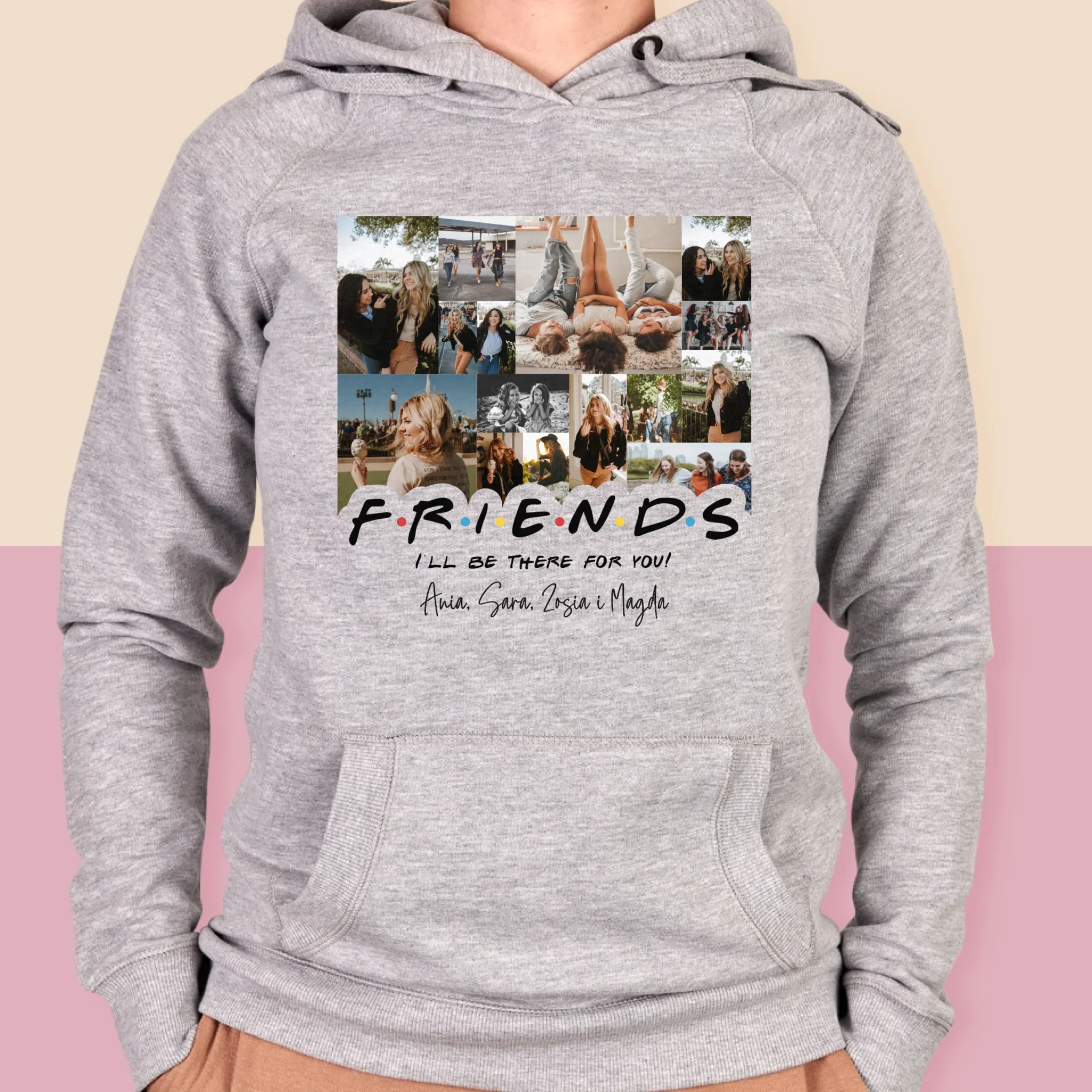Fotokolaż: Friends - Bluza Damska z Kapturem - Image 4
