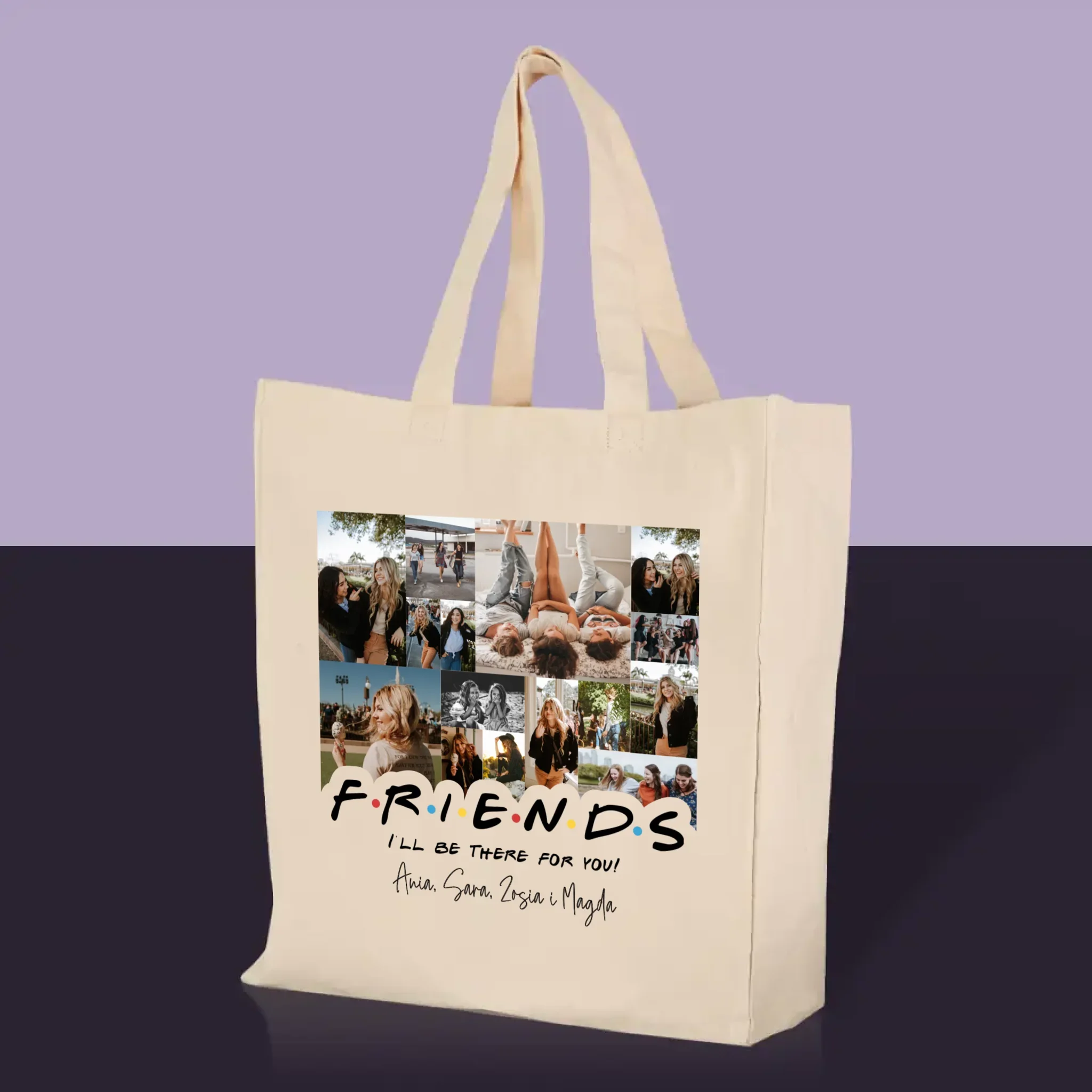 Fotokolaż: Friends - Torba Płócienna z Nadrukiem - Image 2