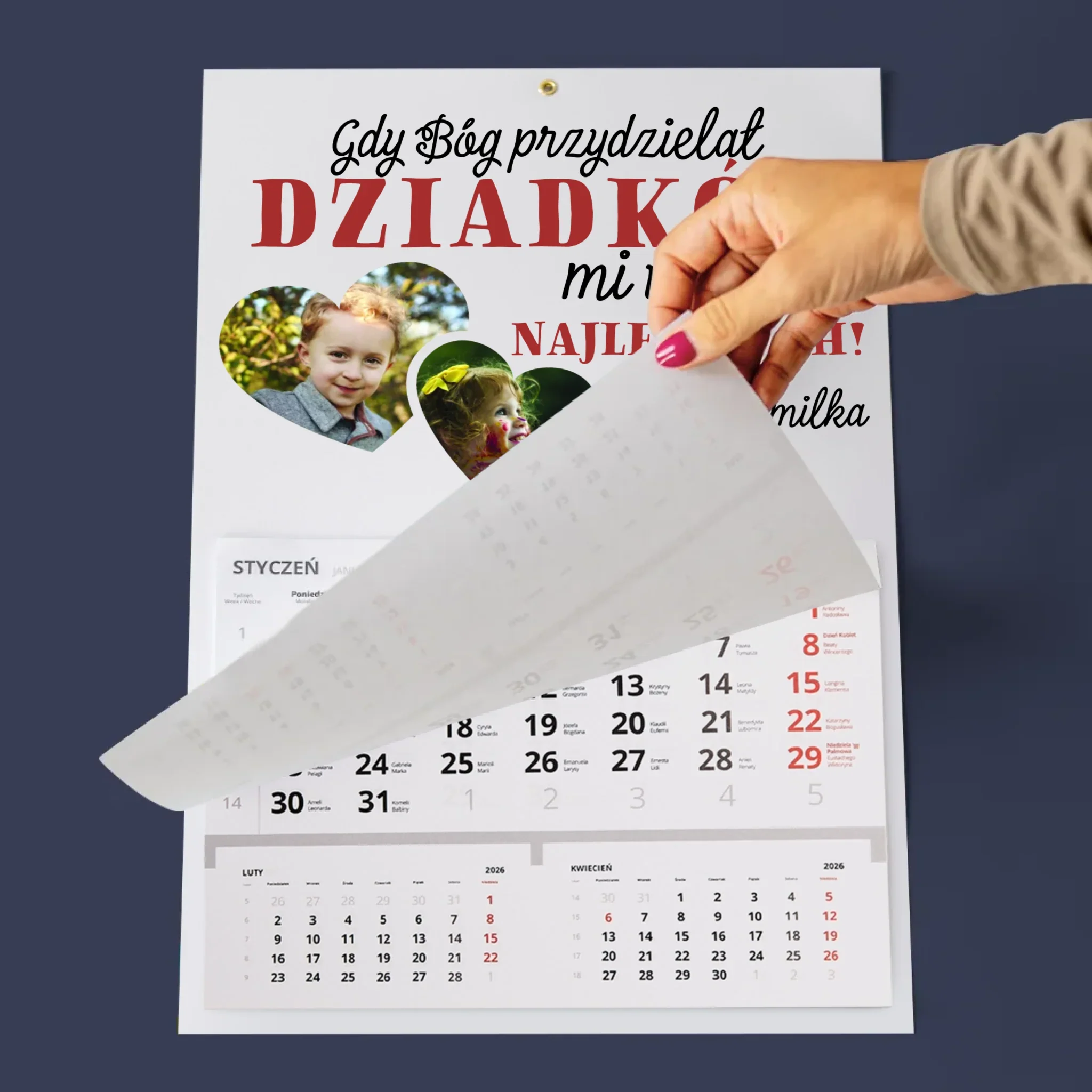 Fotokolaż: Gdy Bóg Przydzielał Dziadków - Personalizowany Kalendarz Jednodzielny - Image 3