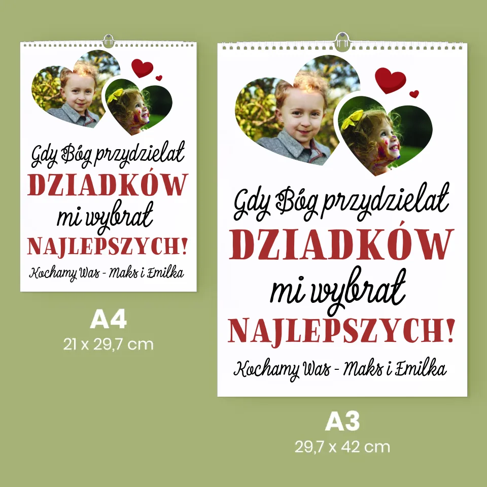 Fotokolaż: Gdy Bóg Przydzielał Dziadków - Personalizowany Kalendarz Ścienny - Image 5