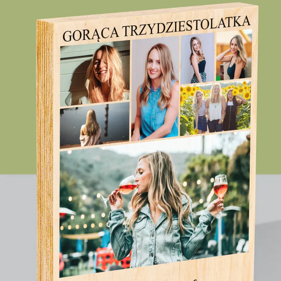 Fotokolaż: Gorąca Trzydziestolatka - Wydruk Na Drewnie - Image 2