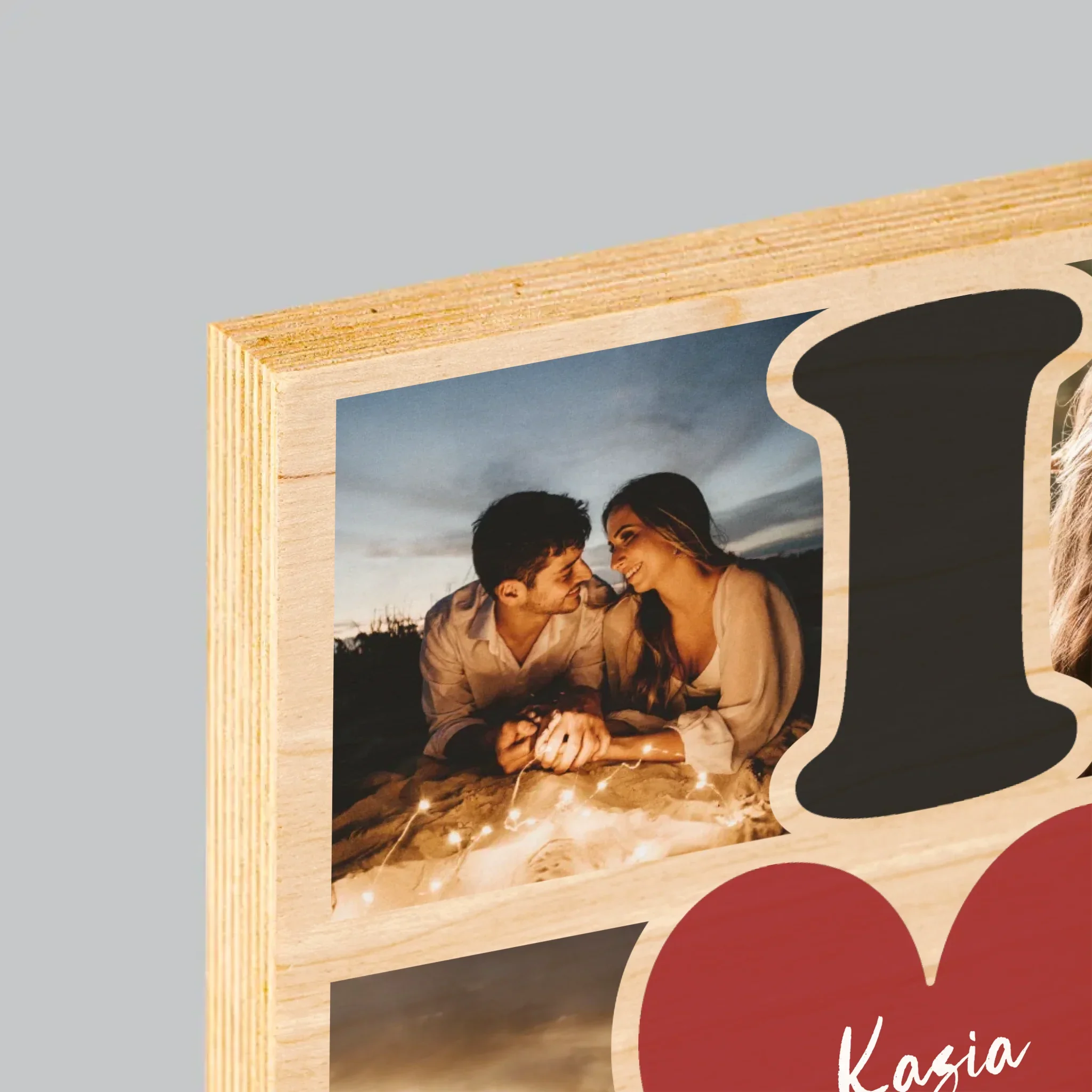 Fotokolaż: I Love You - Wydruk Na Drewnie - Image 4