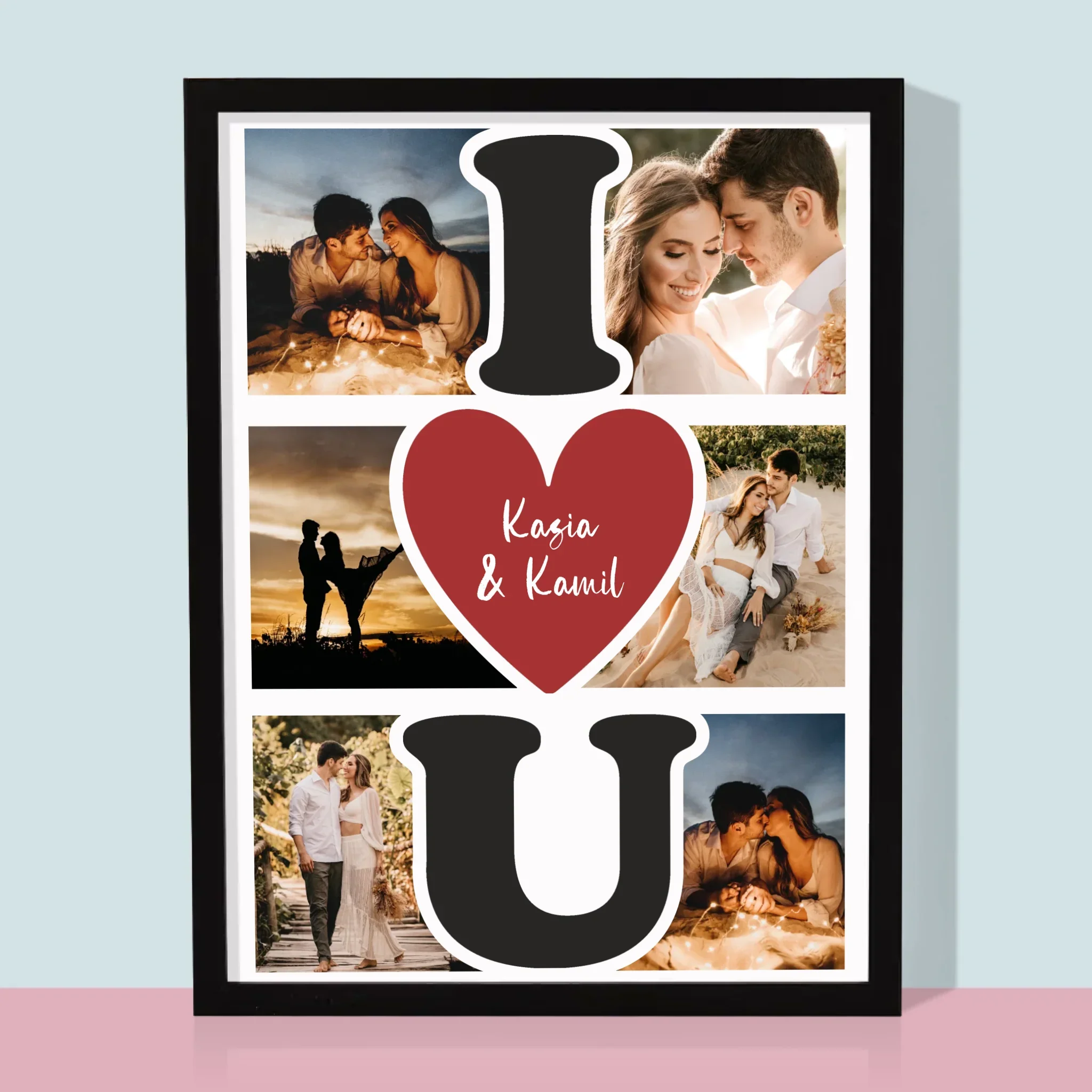 Fotokolaż: I Love You - Wydruk Obramowany