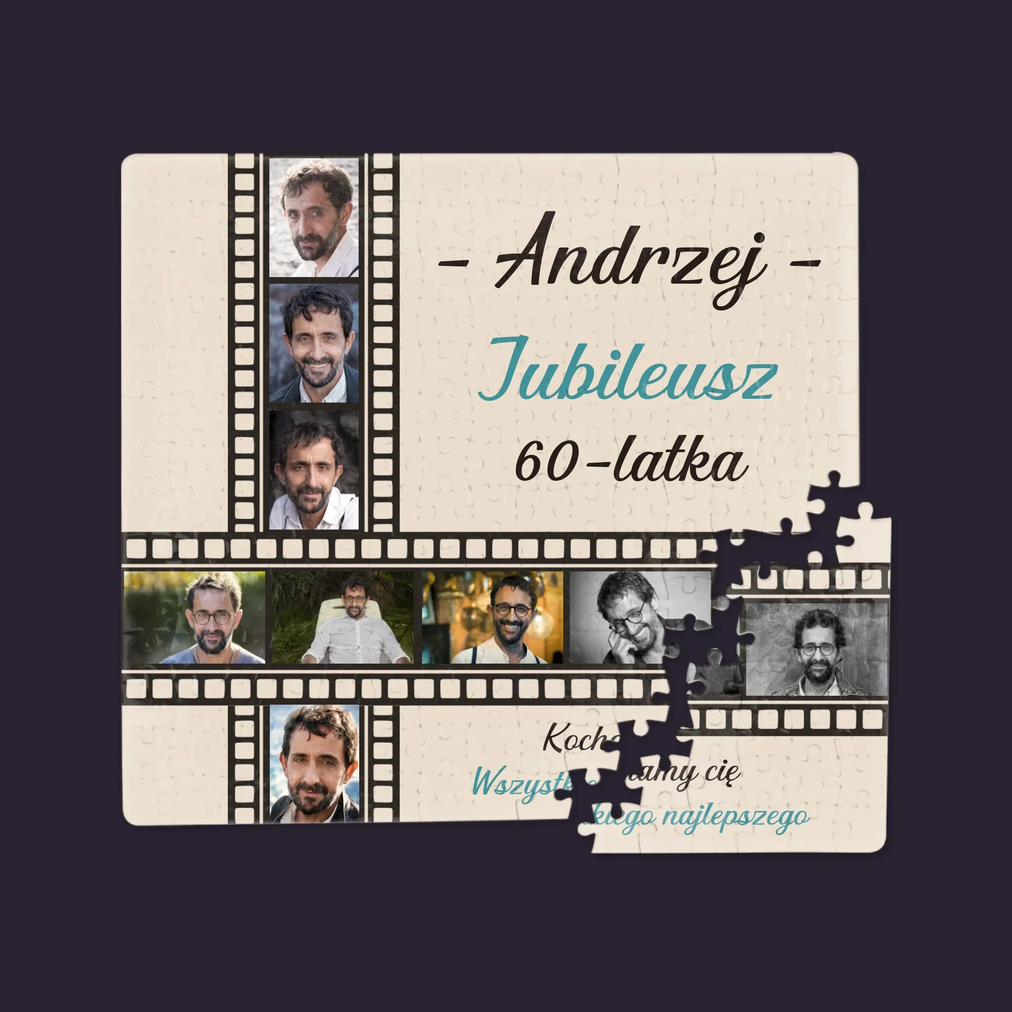 Fotokolaż: Jubileusz 60-Latka - Personalizowane Puzzle