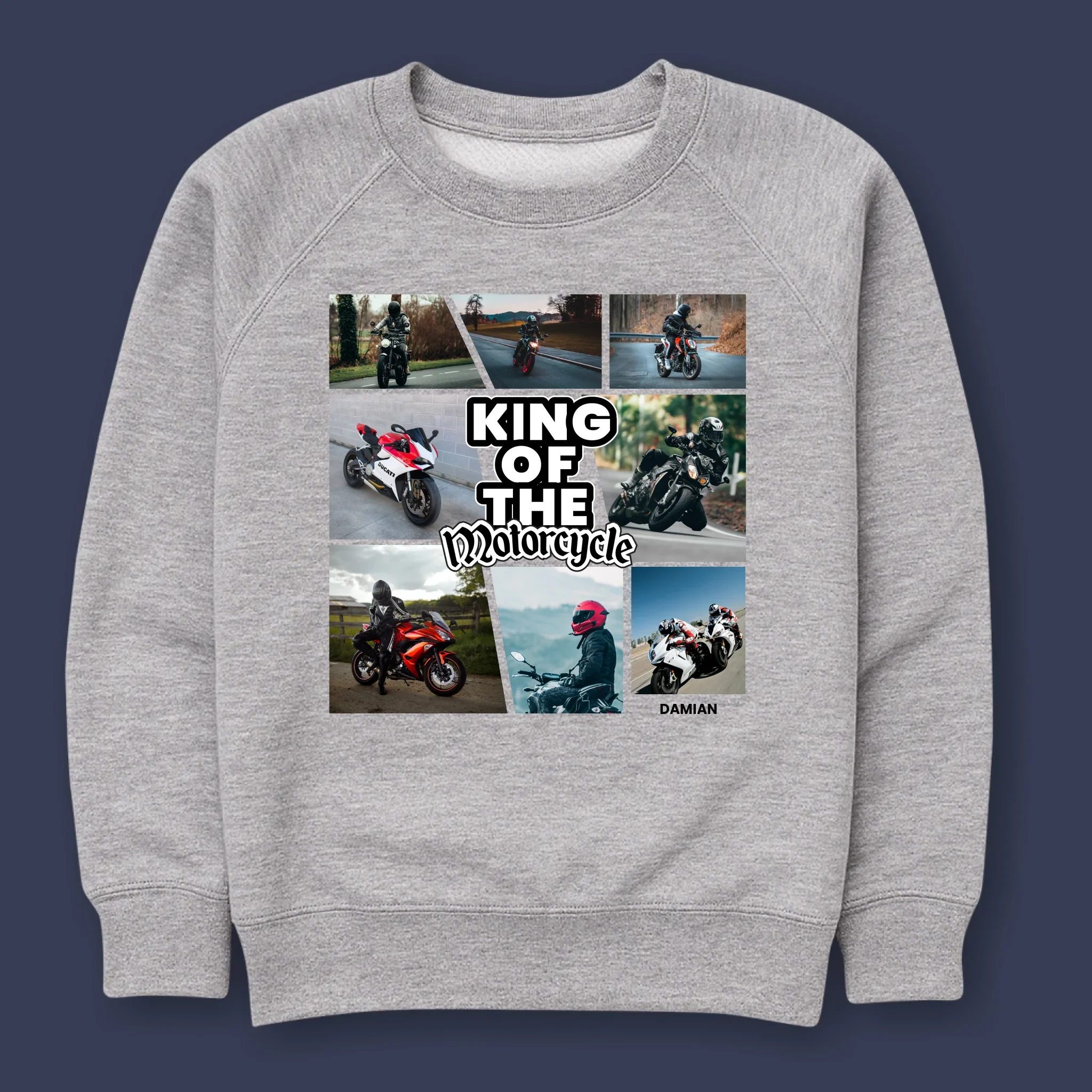 Fotokolaż: King Of The Motorcycle - Bluza Męska Z Kapturem - Image 10