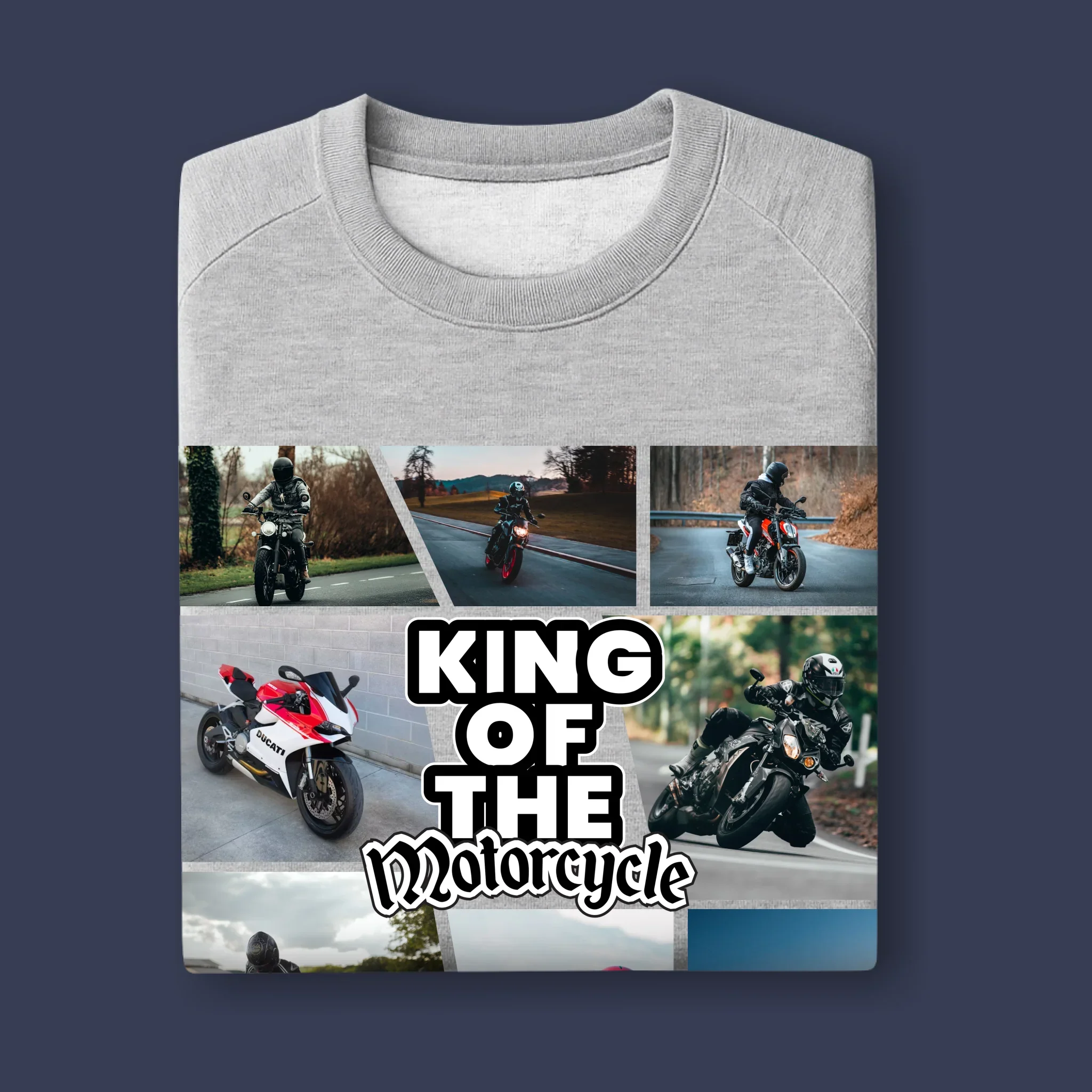 Fotokolaż: King Of The Motorcycle - Bluza Męska Z Kapturem - Image 11