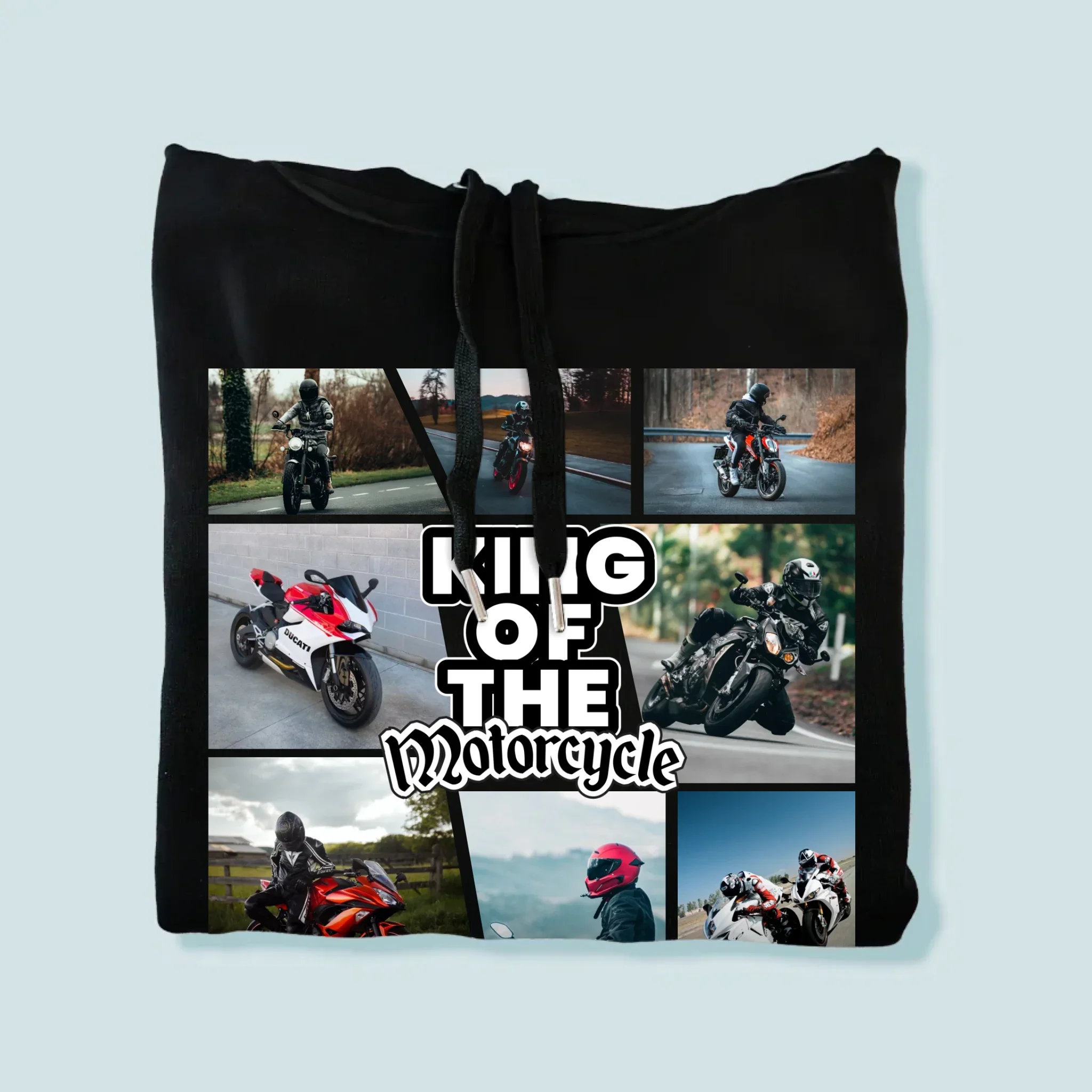 Fotokolaż: King Of The Motorcycle - Bluza Męska Z Kapturem - Image 4