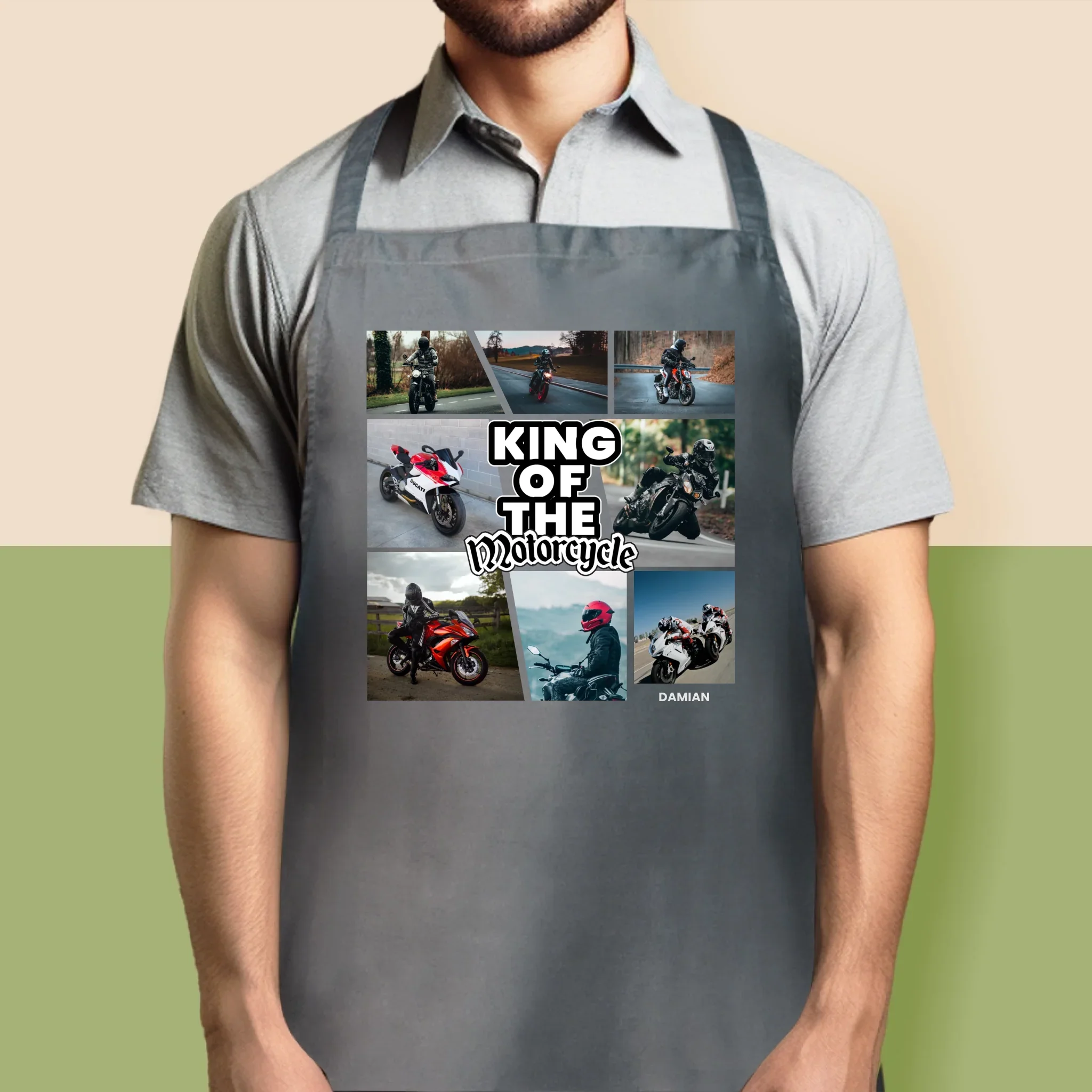 Fotokolaż: King Of The Motorcycle - Fartuch z Nadrukiem