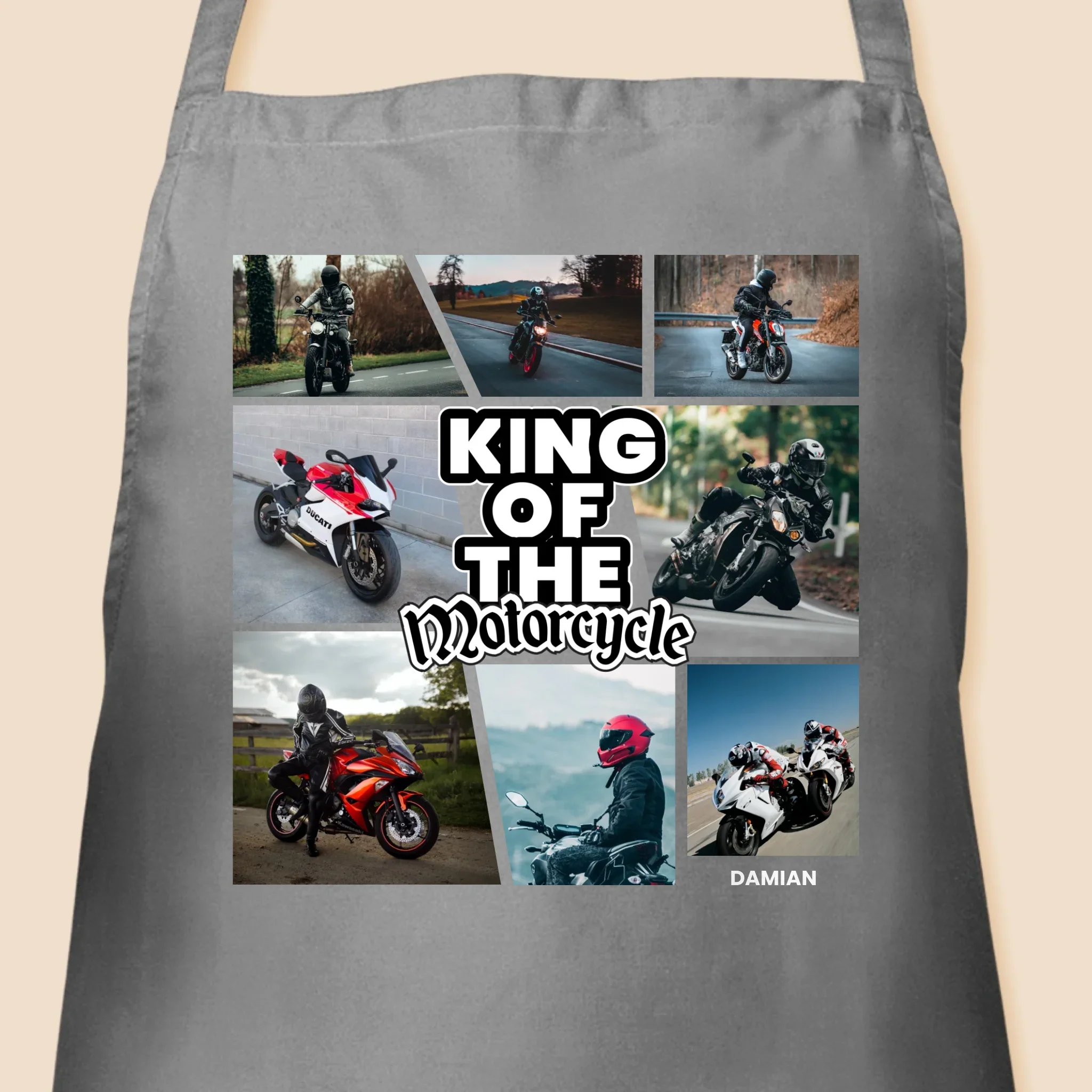 Fotokolaż: King Of The Motorcycle - Fartuch z Nadrukiem - Image 3