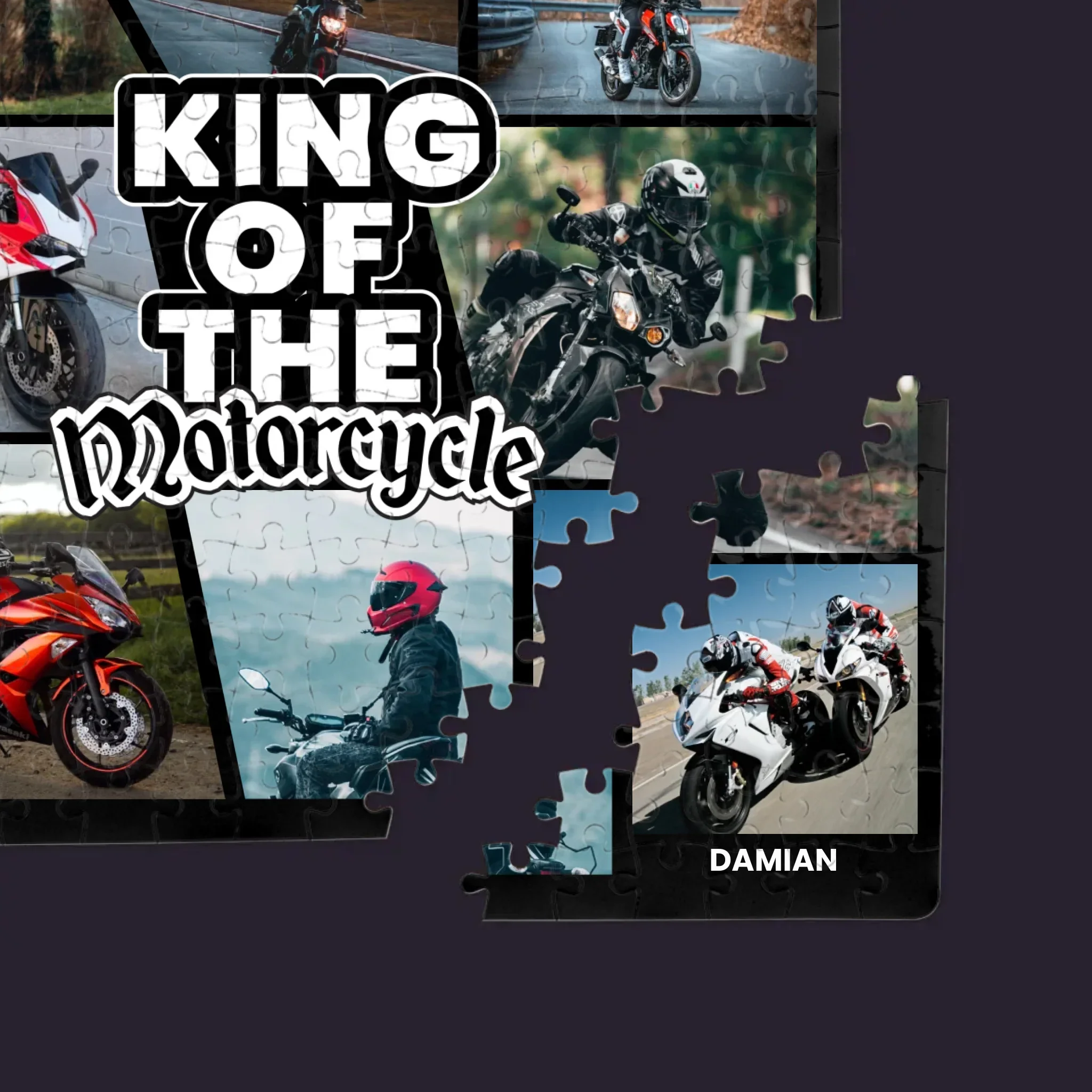 Fotokolaż: King Of The Motorcycle - Personalizowane Puzzle - Image 2