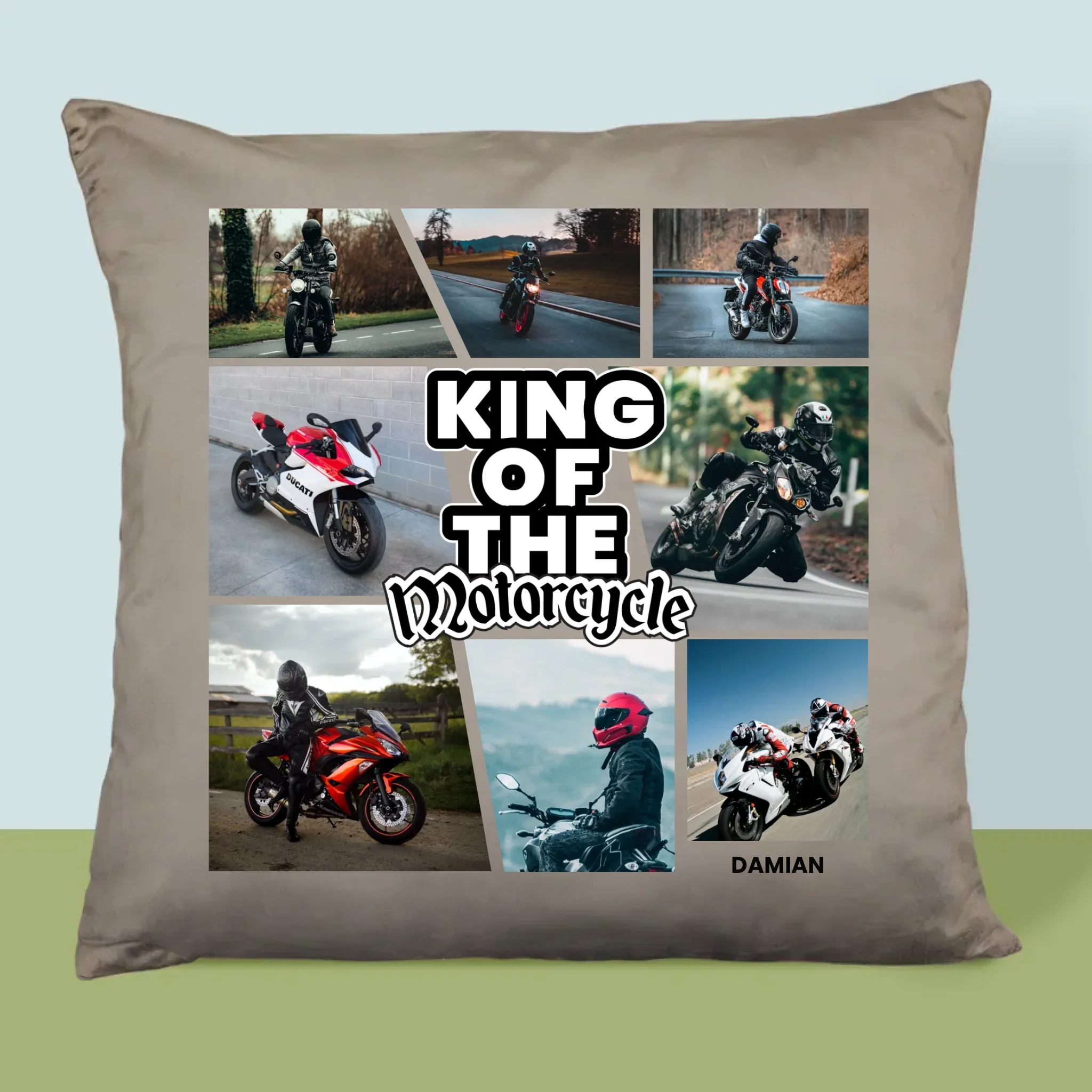 Fotokolaż: King Of The Motorcycle - Poduszka z Nadrukiem - Image 3