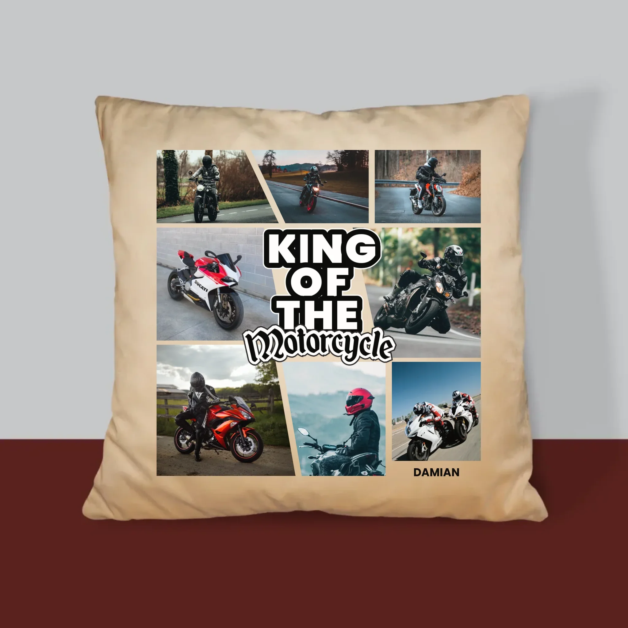 Fotokolaż: King Of The Motorcycle - Poduszka z Nadrukiem - Image 4
