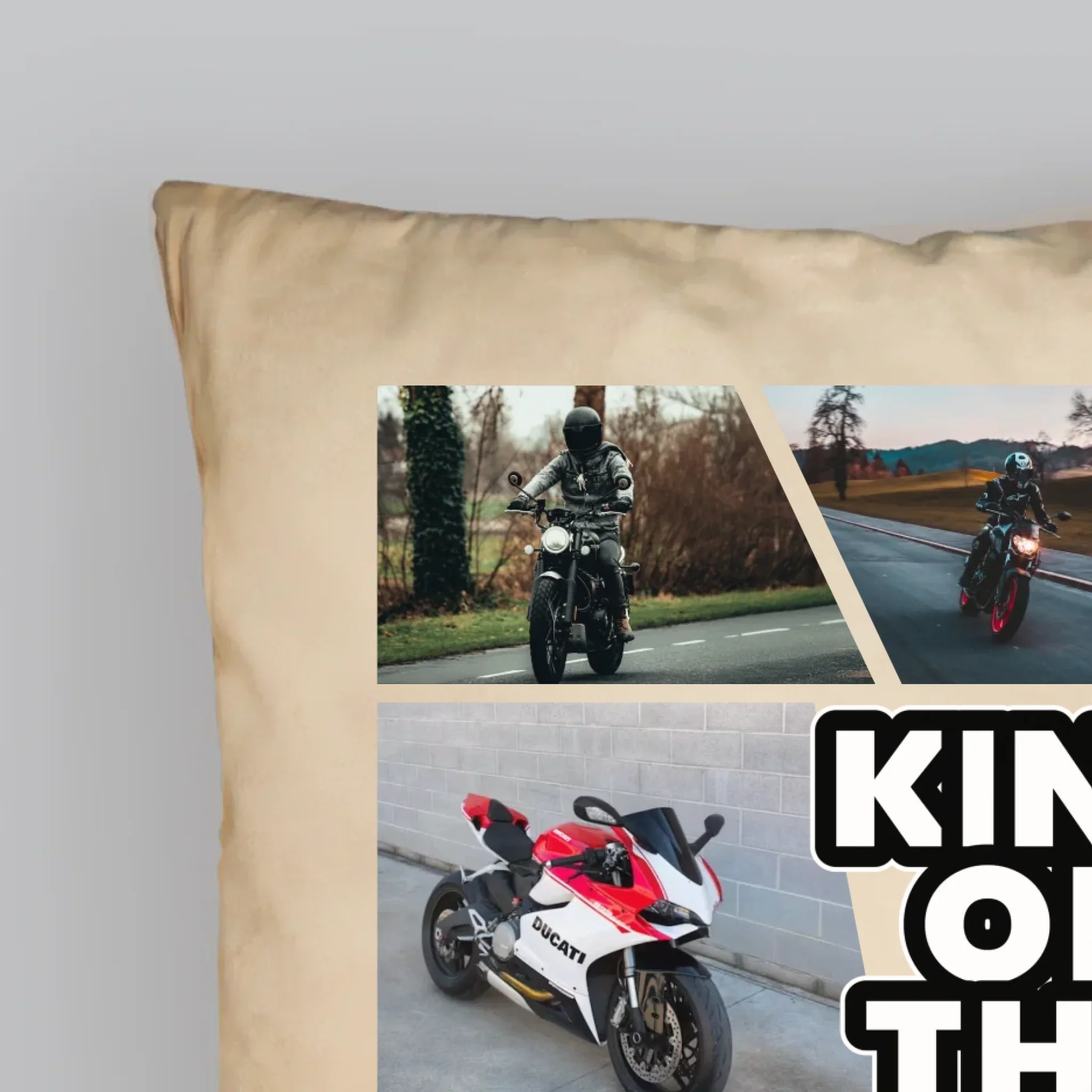 Fotokolaż: King Of The Motorcycle - Poduszka z Nadrukiem - Image 5