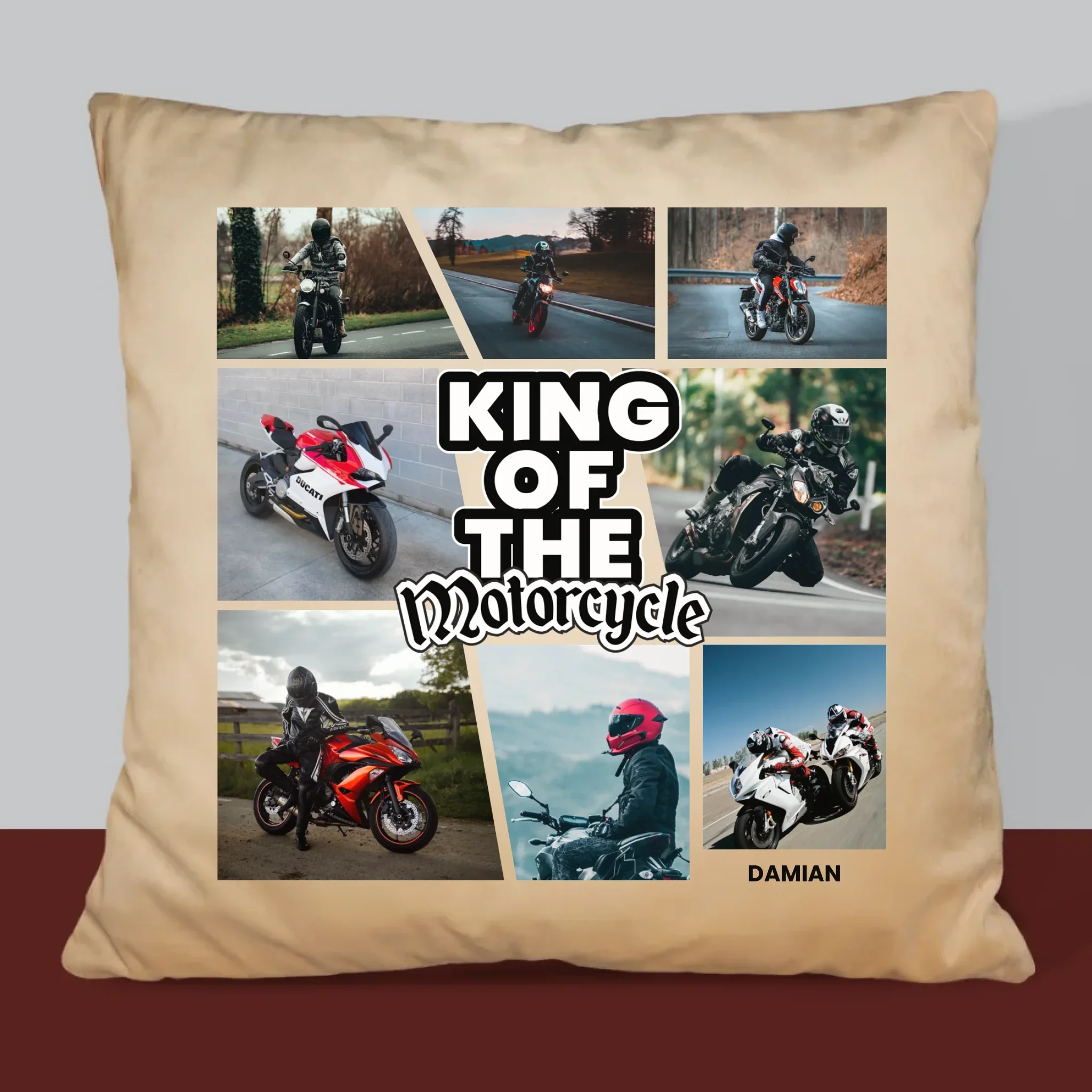 Fotokolaż: King Of The Motorcycle - Poduszka z Nadrukiem - Image 6