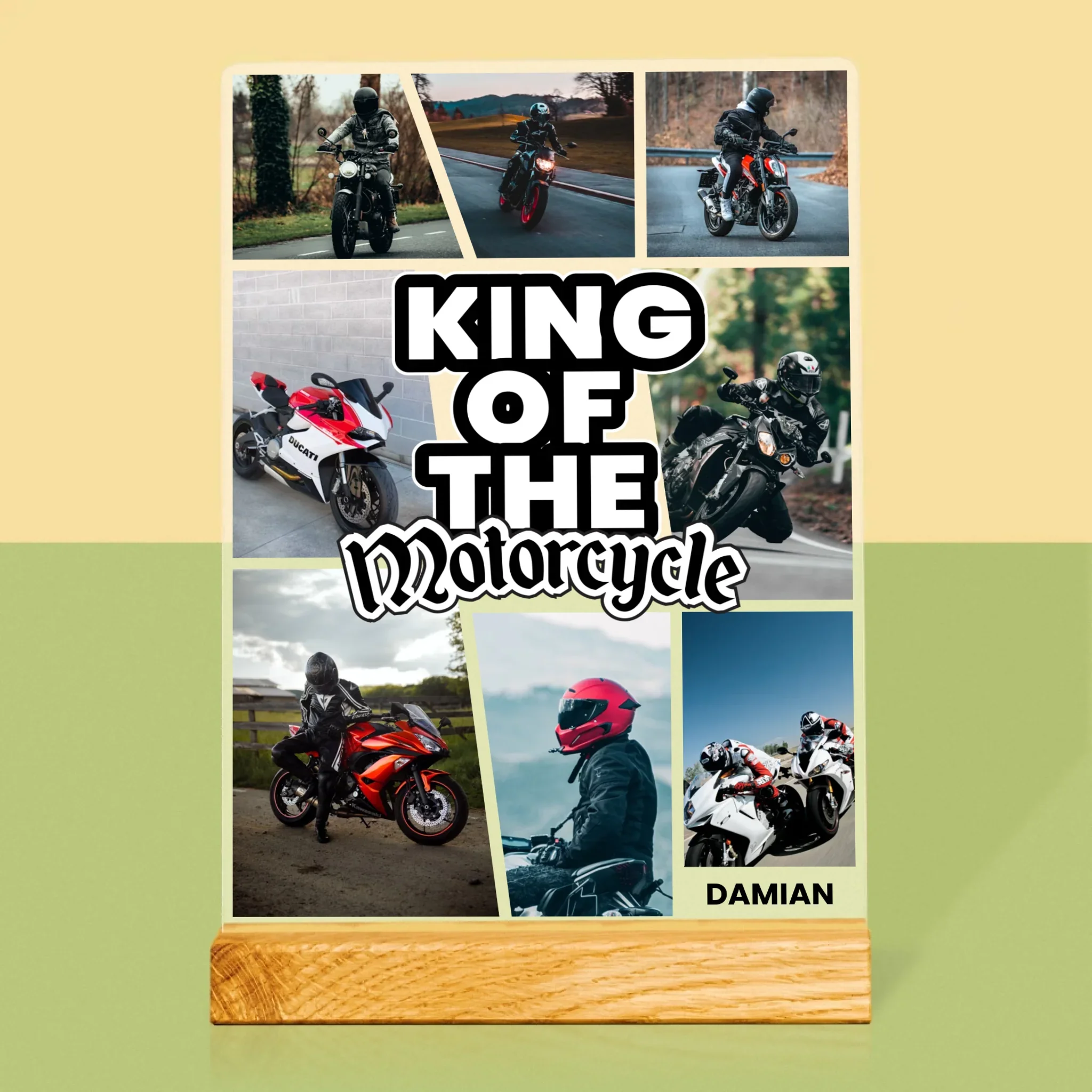 Fotokolaż: King Of The Motorcycle - Wydruk Na Szkle Akrylowym - Image 3