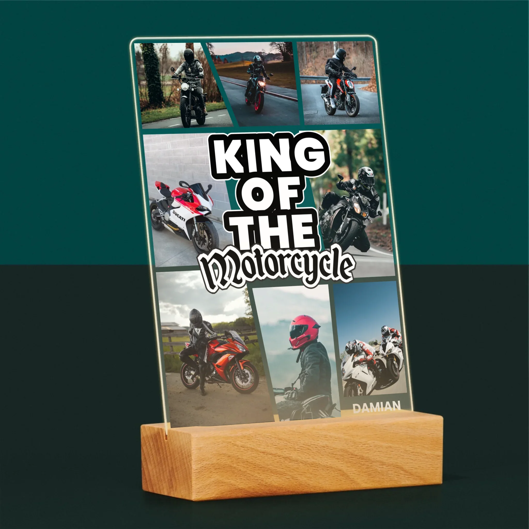 Fotokolaż: King Of The Motorcycle - Wydruk Na Szkle Akrylowym - Image 5