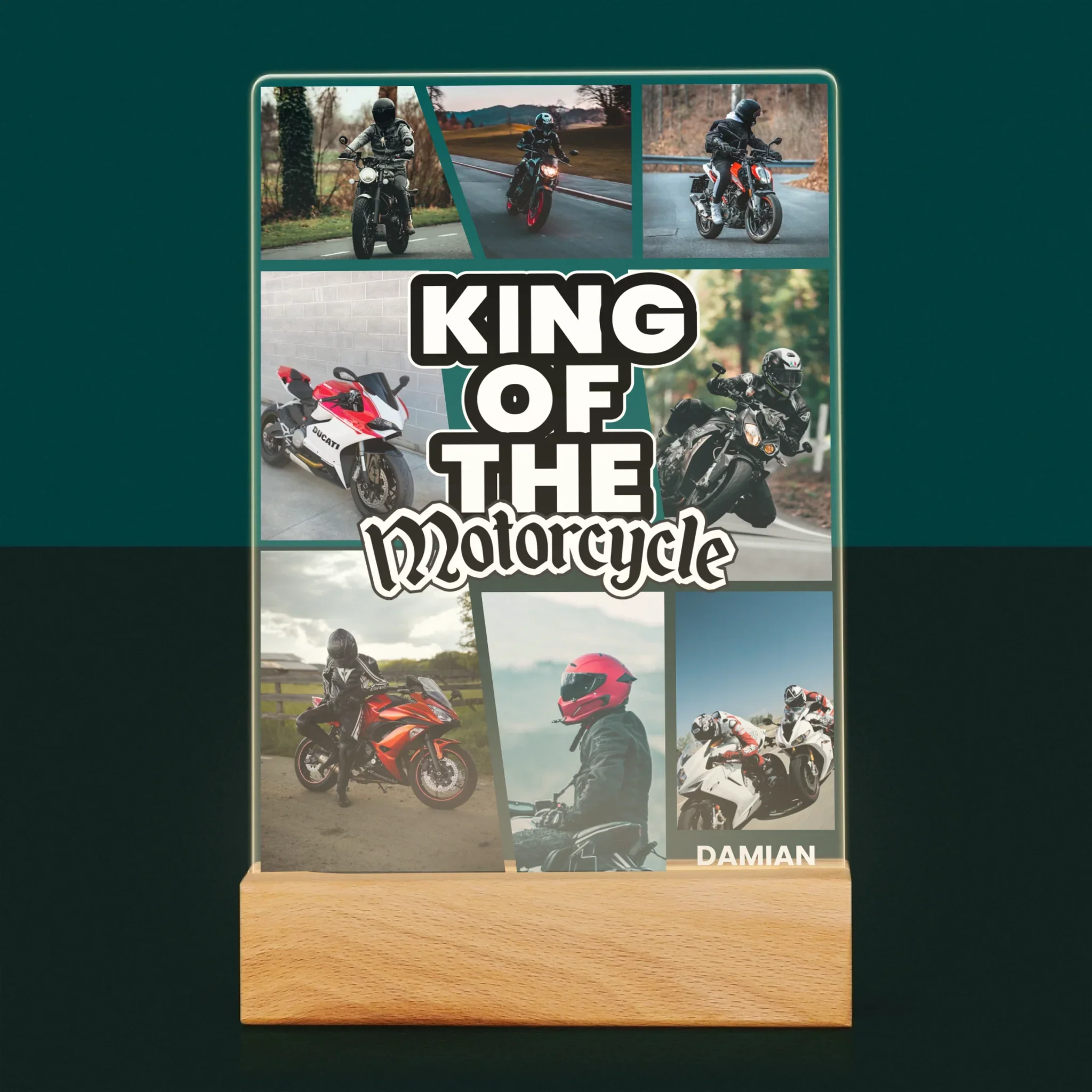 Fotokolaż: King Of The Motorcycle - Wydruk Na Szkle Akrylowym - Image 7