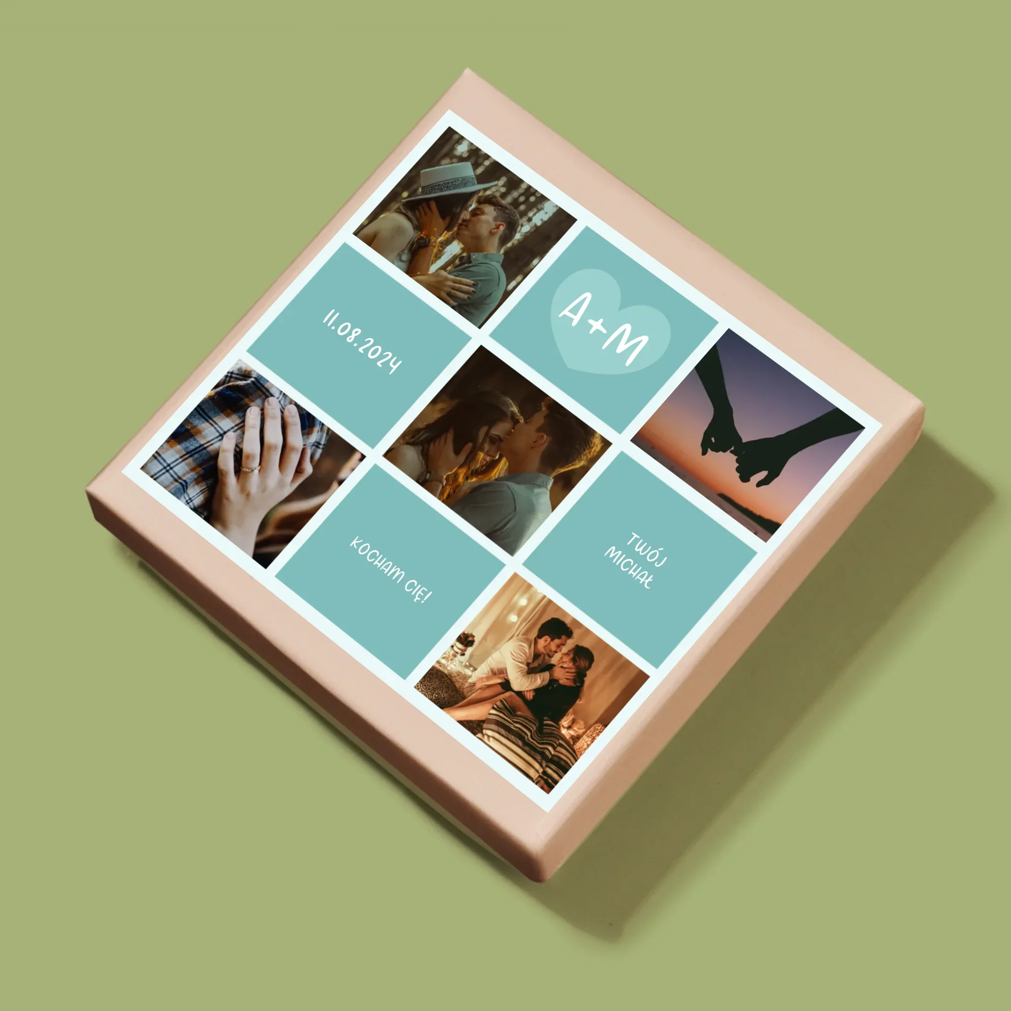 Fotokolaż: Kocham Cię Inicjały - Personalizowane Puzzle - Image 5