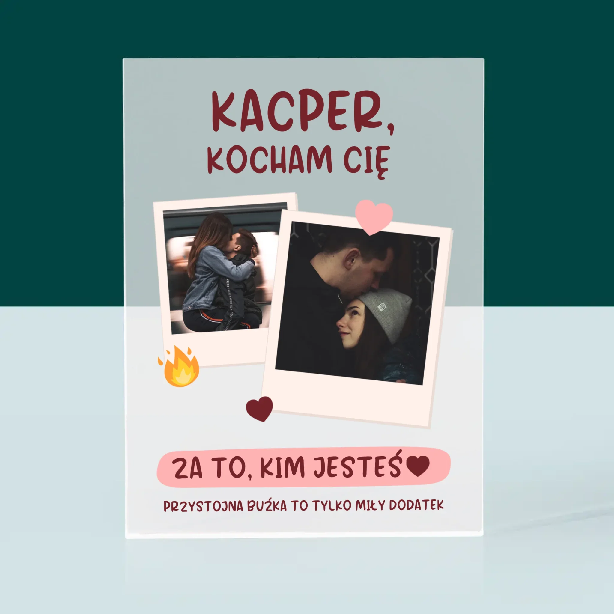 Fotokolaż: Kocham Cię Za To, Kim Jesteś - Blok Akrylowy z Nadrukiem - Image 3