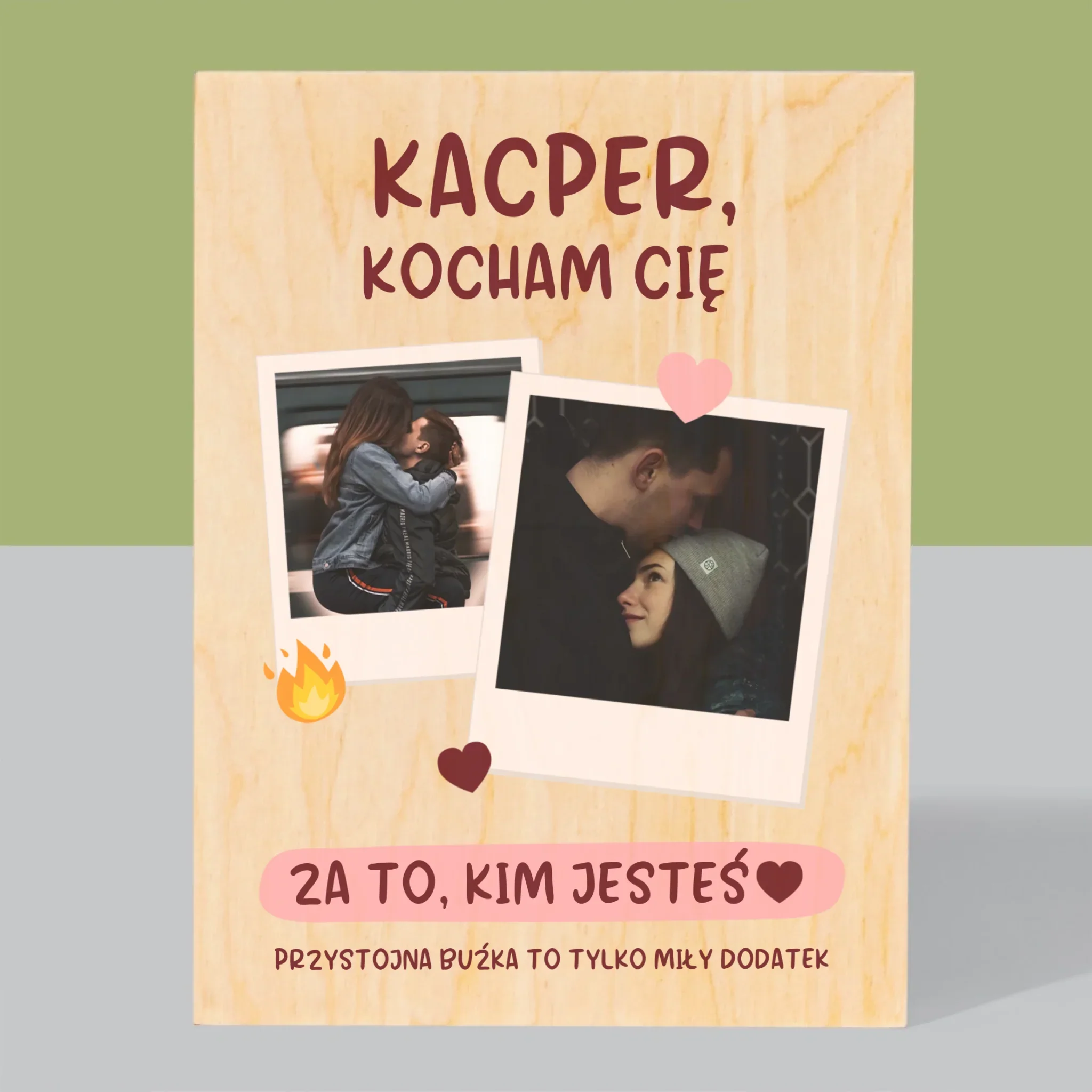Fotokolaż: Kocham Cię Za To, Kim Jesteś - Wydruk Na Drewnie - Image 3