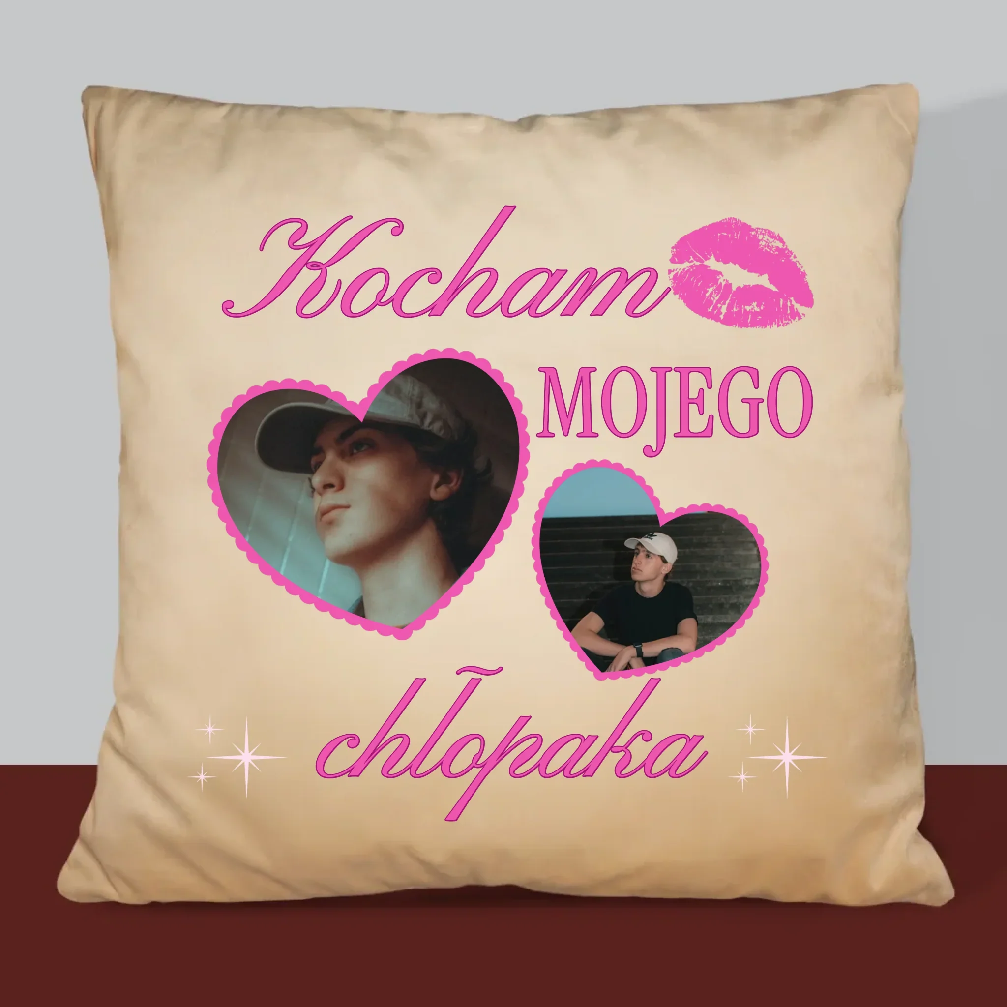 Fotokolaż: Kocham Mojego Chłopaka - Poduszka z Nadrukiem - Image 6