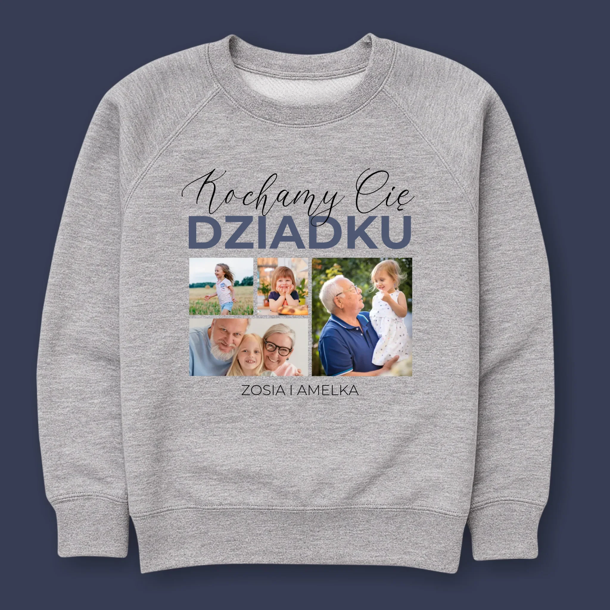 Fotokolaż: Kochamy Cię Dziadku - Bluza Męska z Kapturem - Image 10